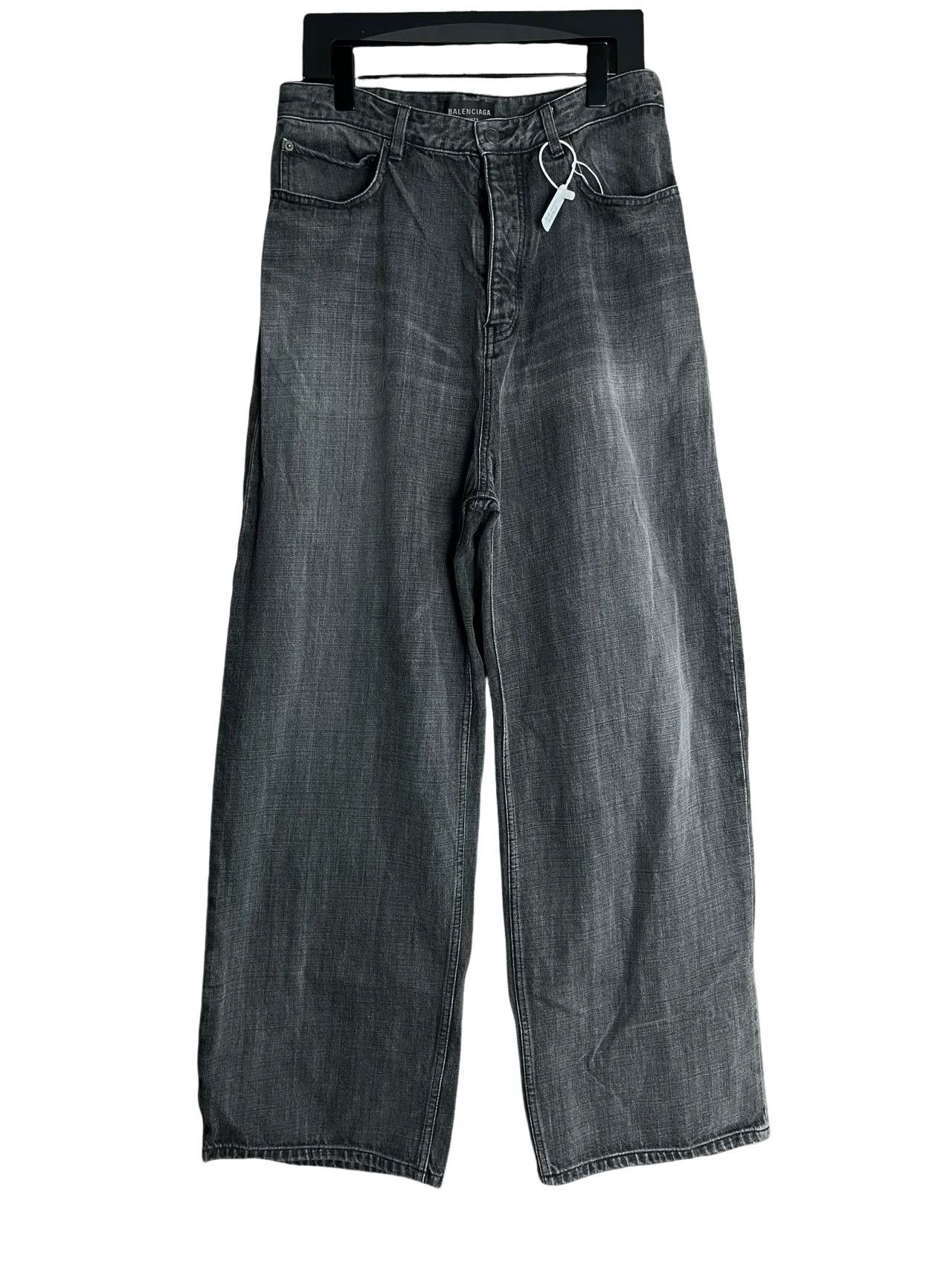 Balenciaga Balenciaga Washed Gray Wide Leg Jeans Size 30 Size US 30 / EU 46 - 1 Thumbnail