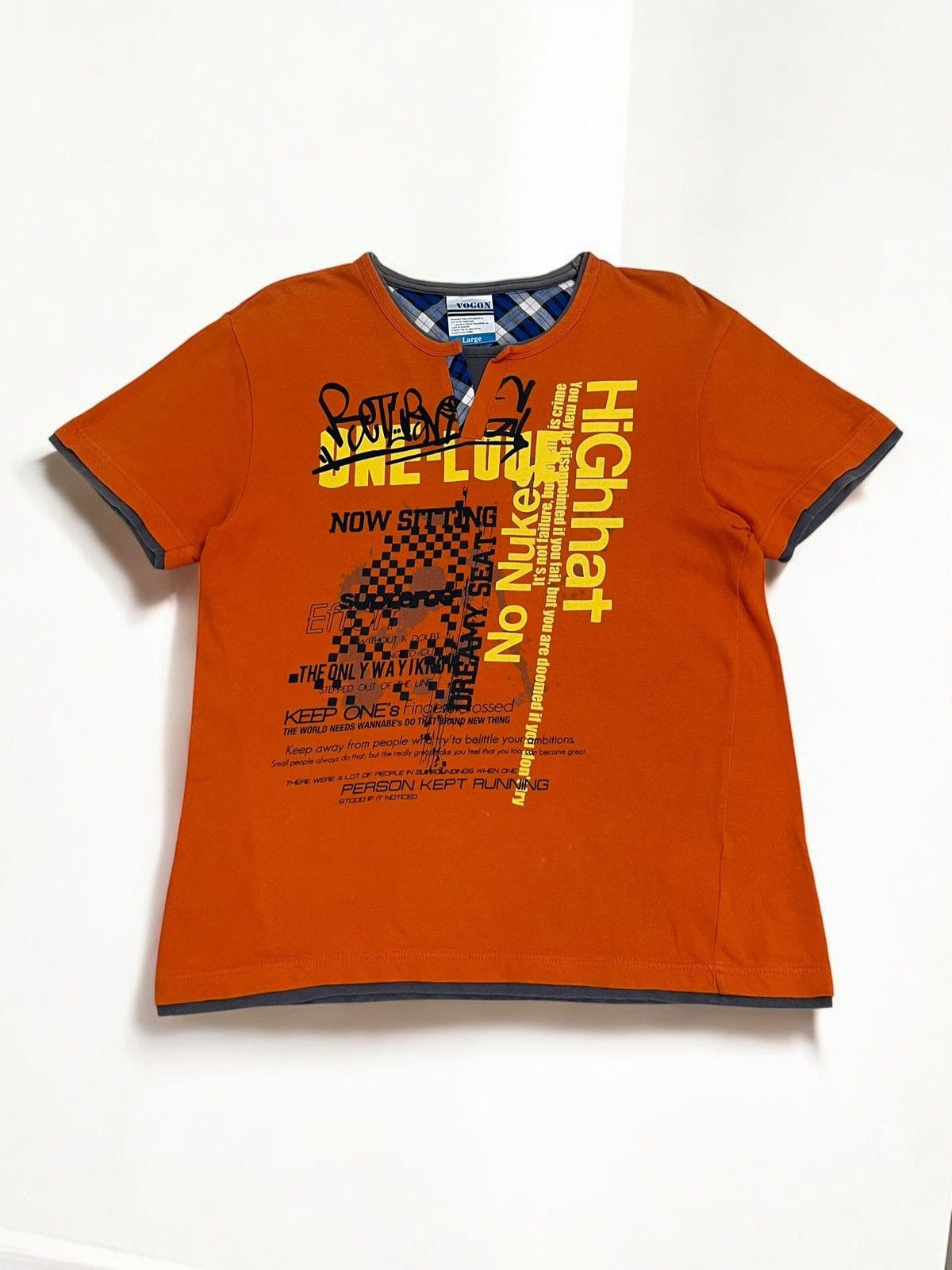 Japanese Brand Vogon Art Graffiti Painting Tartan Plain Collar V Layered Size US M / EU 48-50 / 2 - 1 Thumbnail