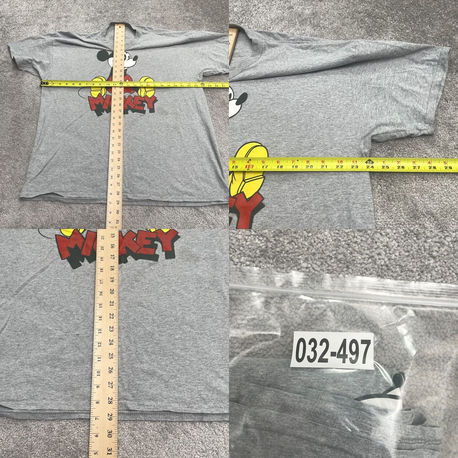 Disney Disney Mickey Mouse Graphic T-Shirt Mens 2XL Gray Crew Neck Cotton Tee Size US XXL / EU 58 / 5 - 8 Thumbnail