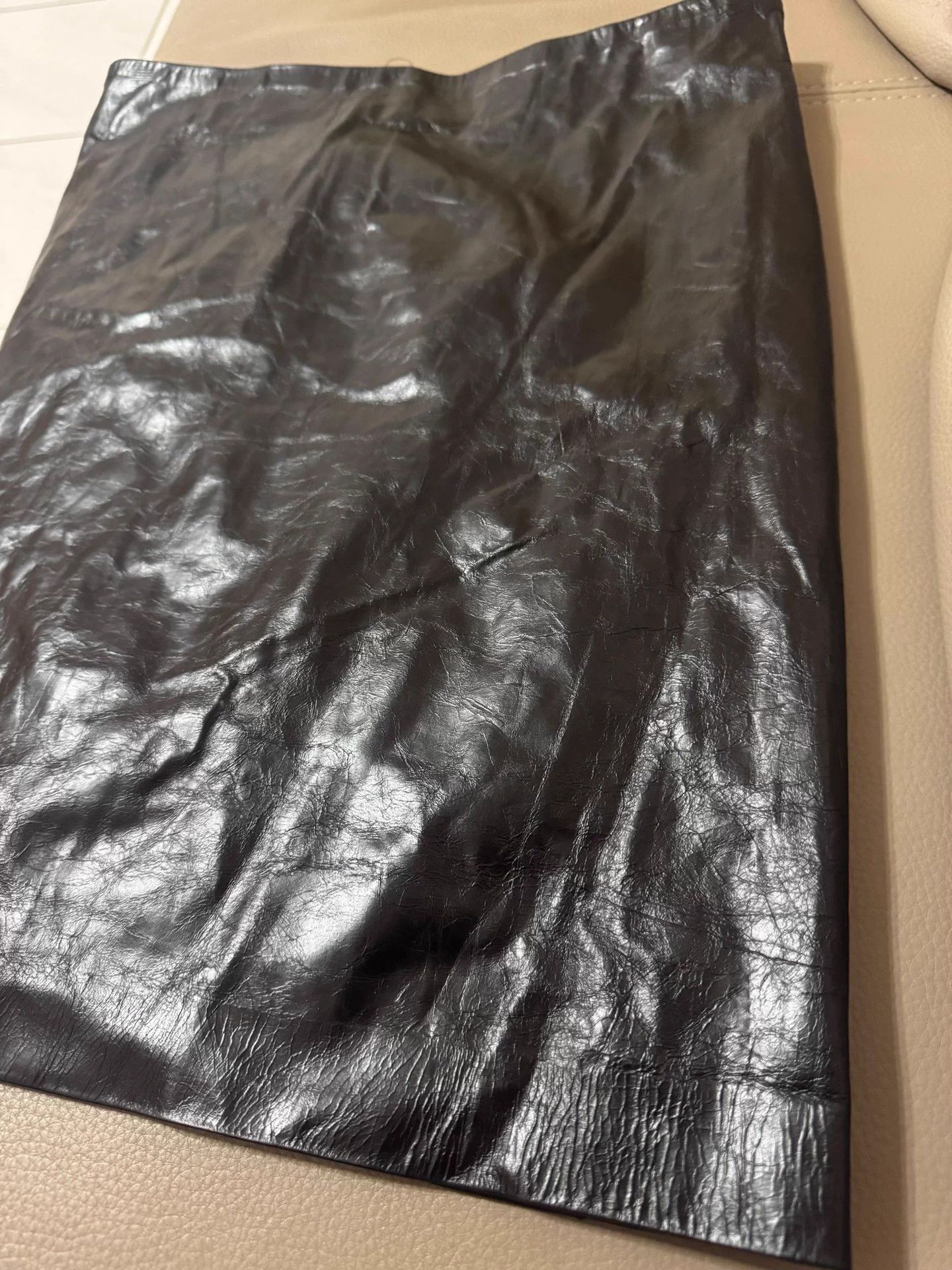 Ann Demeulemeester Ann Demeulemeester Cracked Leather Skirt 38 Belgium Size 27" / US 4 / IT 40 - 5 Thumbnail