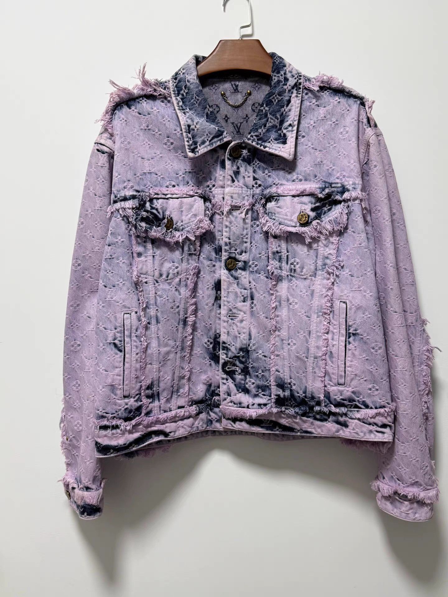 Louis Vuitton Purple Frayed Denim Jacket - XL Size US XL / EU 56 / 4 - 1 Thumbnail