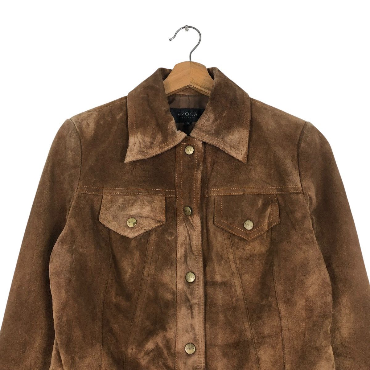 Japanese Brand 🔥CROPPED SUEDE LEATHER JACKET BIKER EPOCA ISSEY MIYAKE Size S / US 4 / IT 40 - 2 Thumbnail