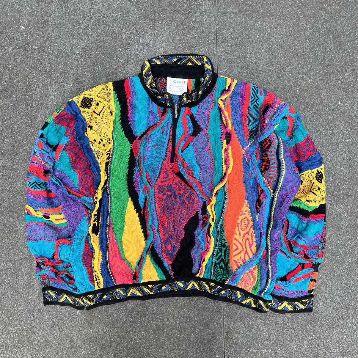 Coogi × Vintage Crazy Vintage Coogi 3D Cable Knit Multicolour Sweater Size US M / EU 48-50 / 2 - 1 Thumbnail