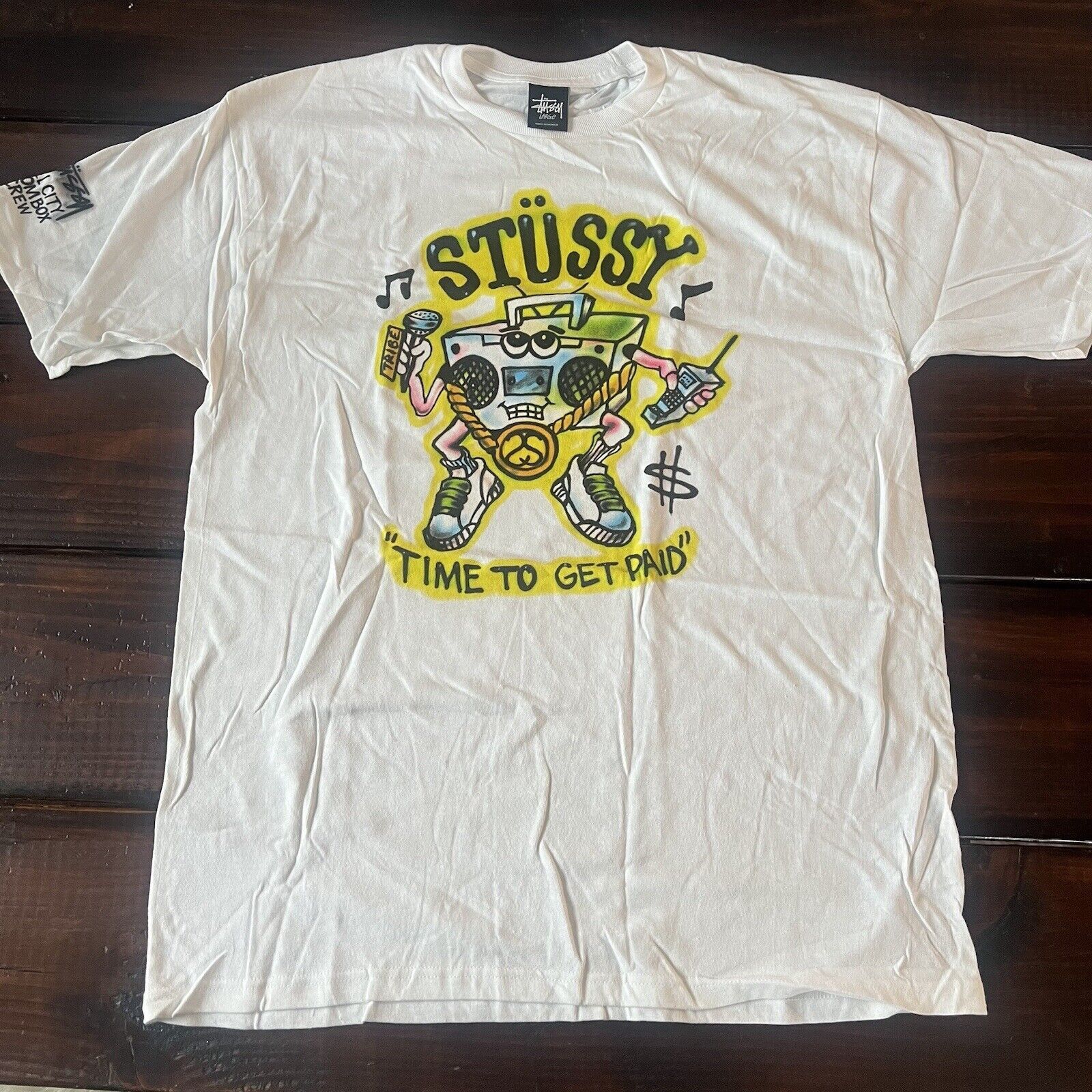 Stussy Vintage Stussy Get Paid Boombox Air Brush Tee Size US L / EU 52-54 / 3 - 1 Thumbnail