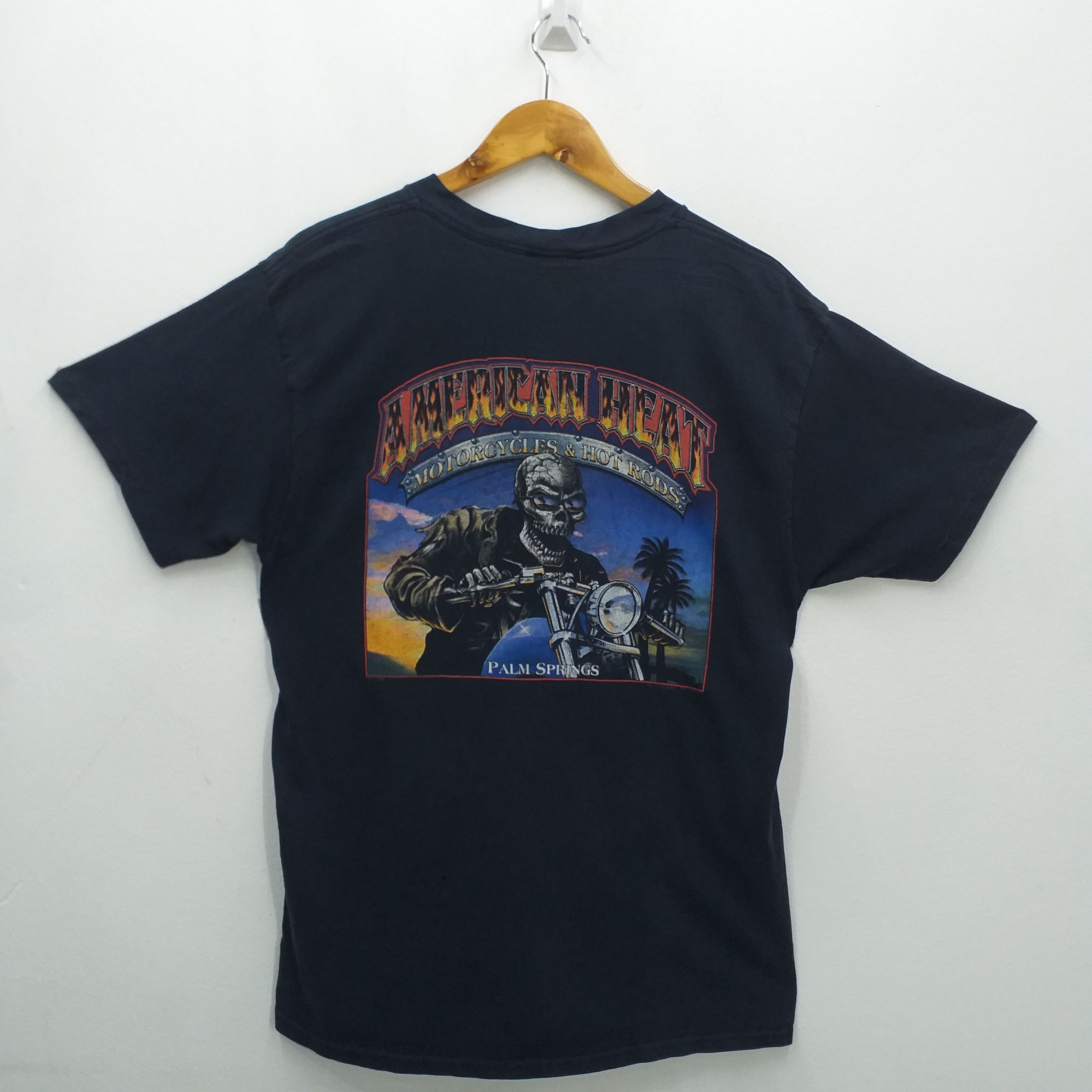 Fruit Of The Loom Vintage American Heat Palm Spring Skull Tshirt -E024 Size US L / EU 52-54 / 3 - 1 Thumbnail