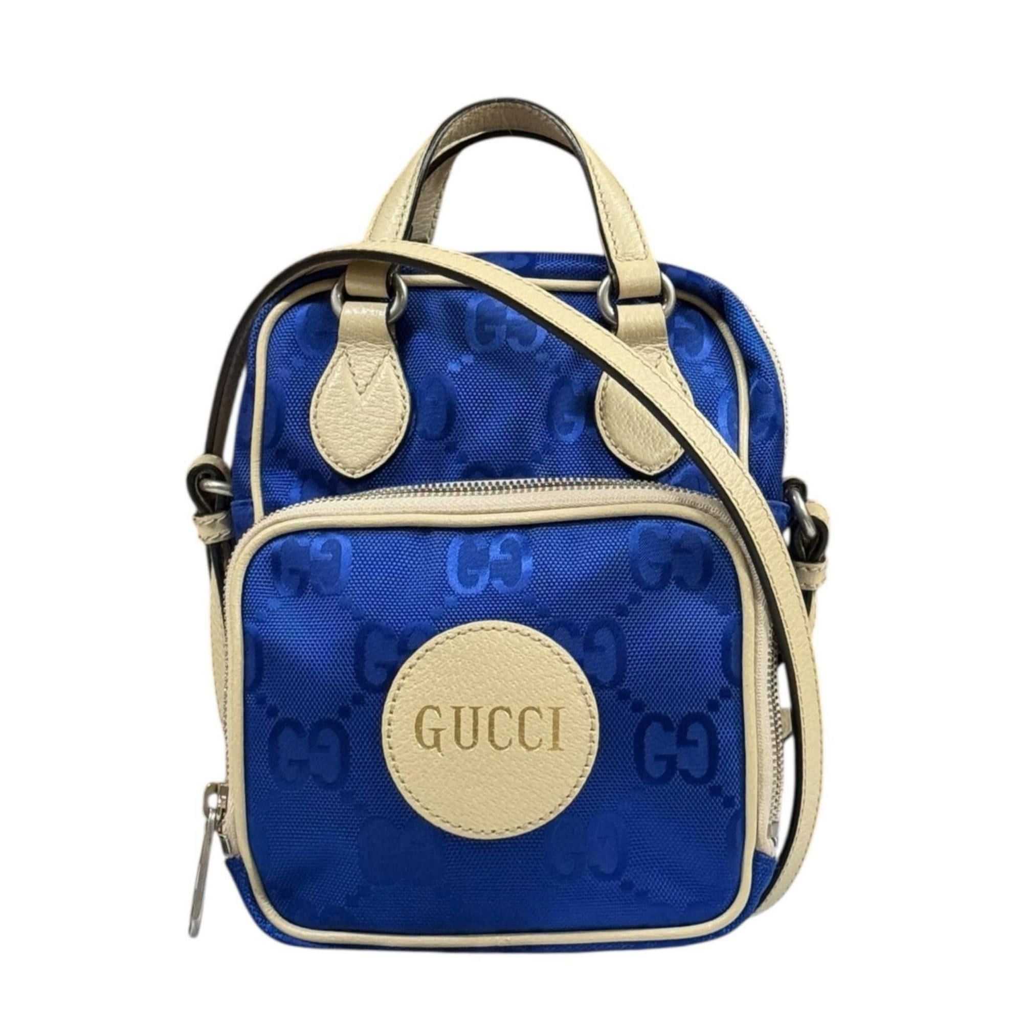 Gucci Gucci Ob the Grid Shoulder Bag, Nylon 625850, Blue, Unisex, GUCCI 2-Way Size ONE SIZE - 1 Thumbnail