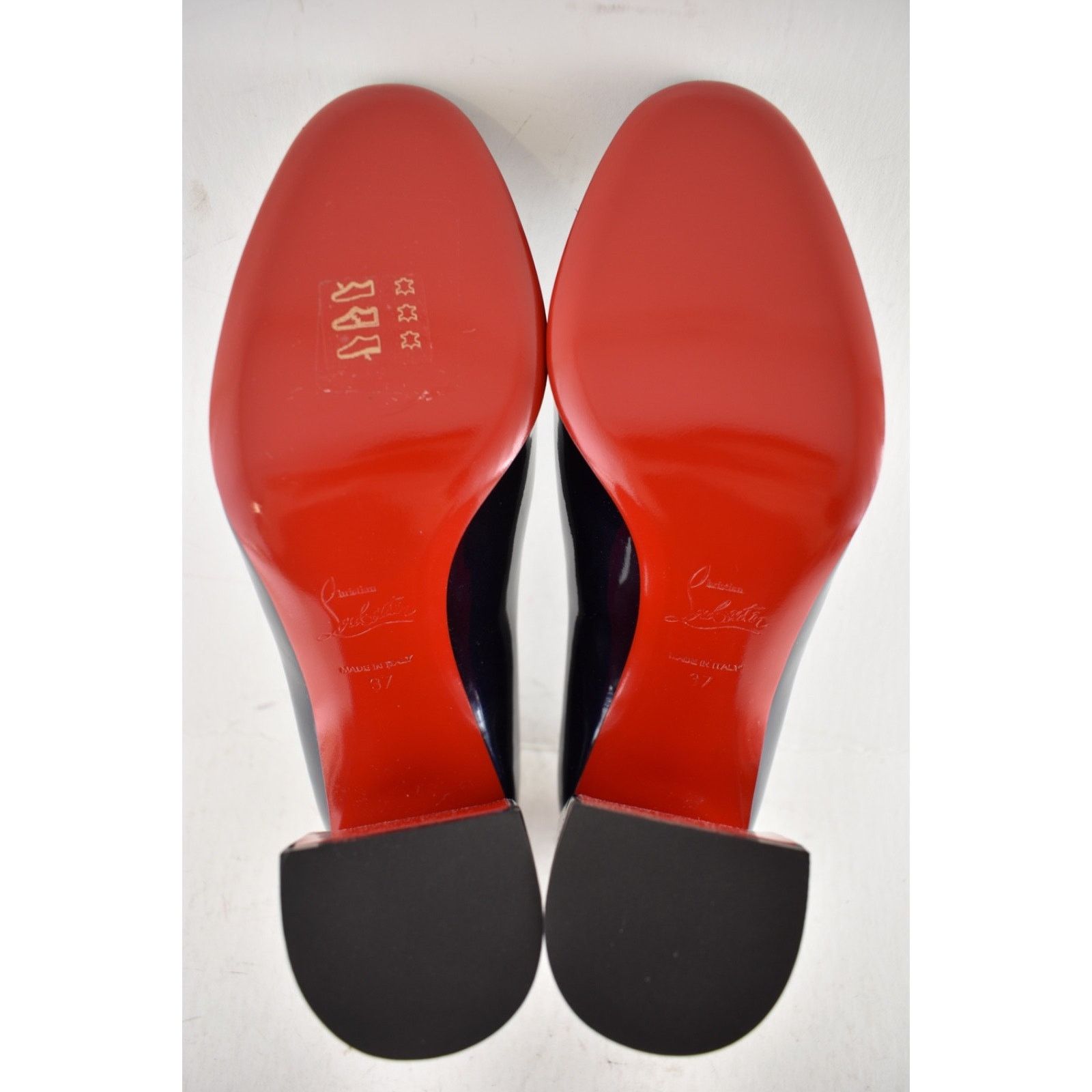 Christian Louboutin Louboutin Miss Sab 85 Zaffiro Navy Patent Block Heel Pump 37 Size US 7 / IT 37 - 18 Thumbnail