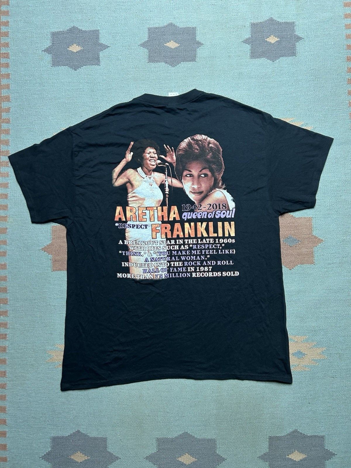 Vintage Aretha Franklin t shirt Queen of soul music memorial XL Size US XL / EU 56 / 4 - 5 Thumbnail