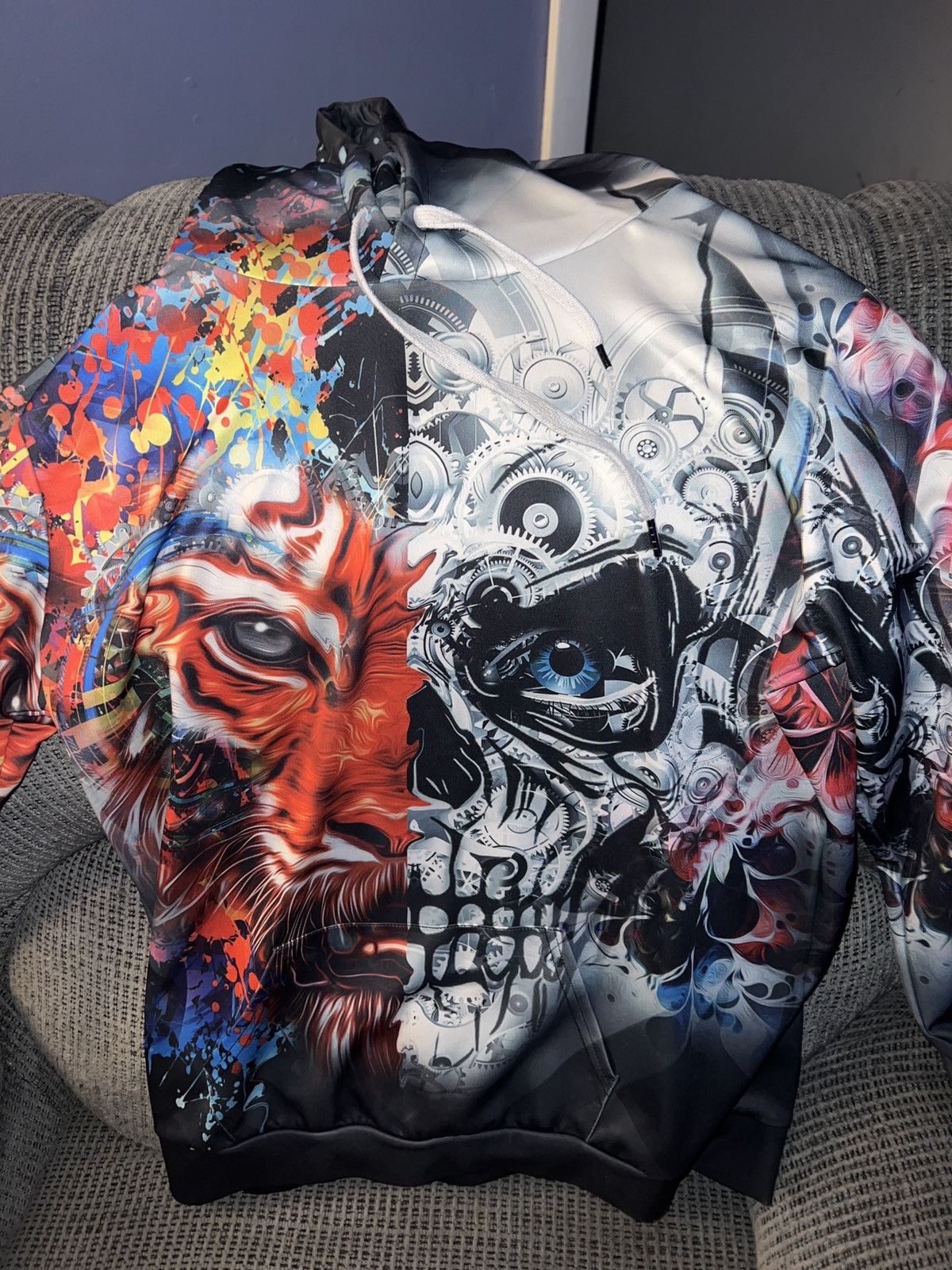 Hypebeast Creative Animals Colorful Tiger Skull All-Over Hoodie Size US L / EU 52-54 / 3 - 2 Thumbnail