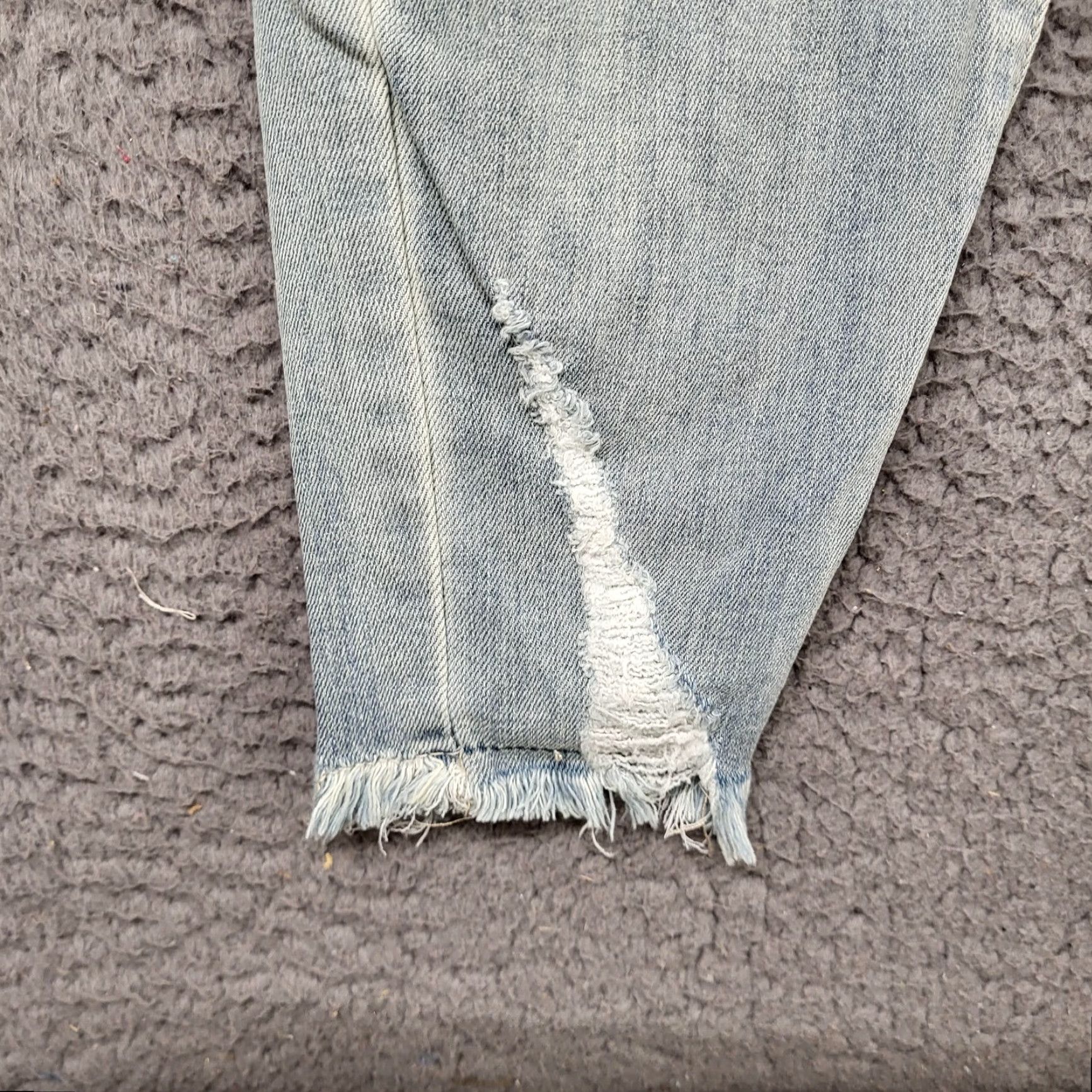 Vintage INDIGO REIN Jeans Women's 7/27 Distressed High Rise Crop Blue Wash Slim 5-Pocket 27x7 Denim Size 28" / US 6 / IT 42 - 6 Thumbnail