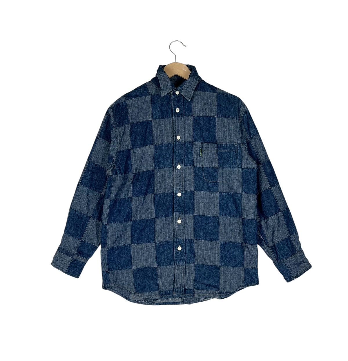 Japanese Brand Japanese Brand Fellow Patchwork Denim Button Up Shirt Size US M / EU 48-50 / 2 - 1 Thumbnail
