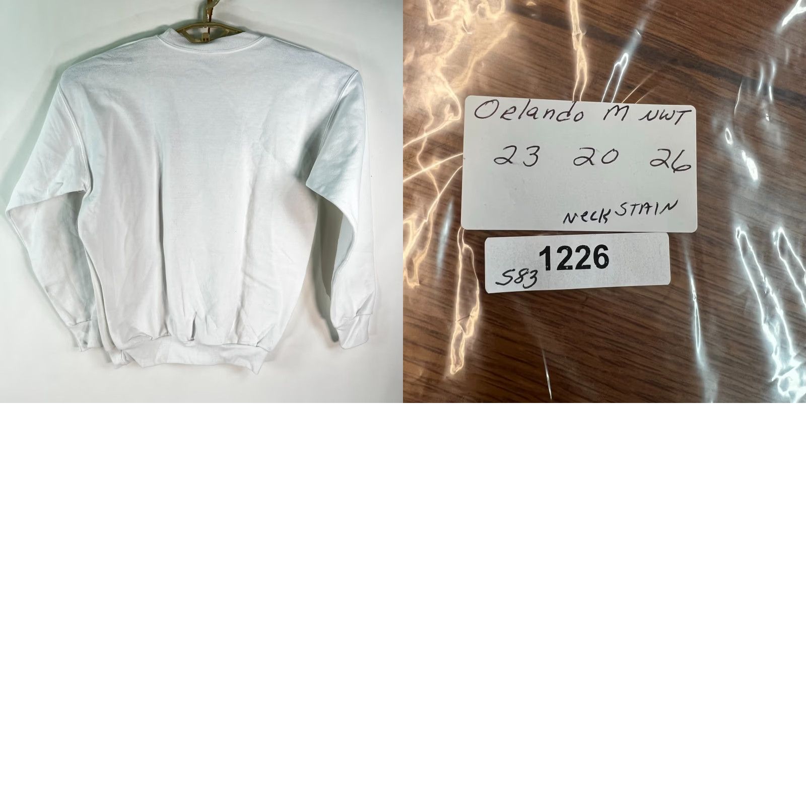 Hanes Hanes Orlando Comfort Blend Sweatshirt White M Mens Shirt Pullover Crew Neck 50% cotton 50% polyester Graphic Print Pouch Pocket Size US M / EU 48-50 / 2 - 8 Thumbnail