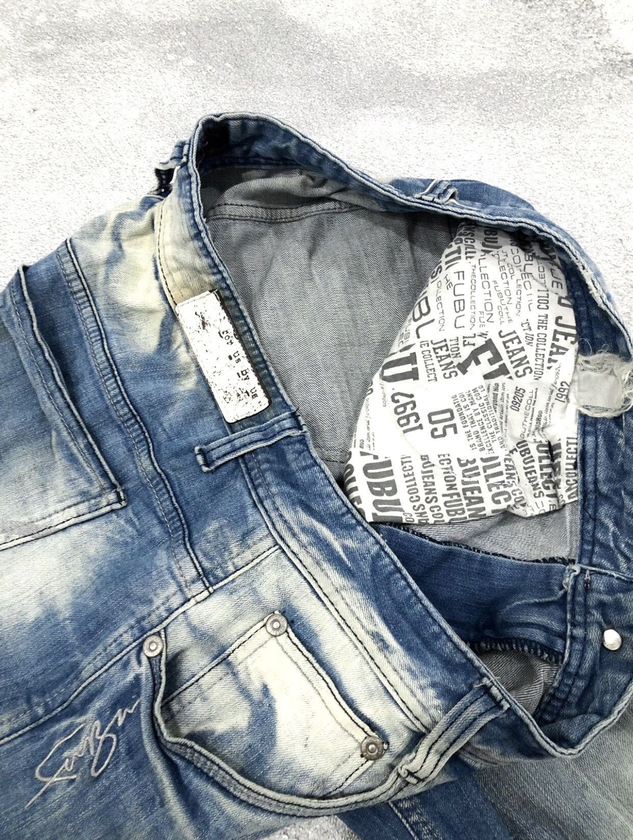 If Six Was Nine × Japanese Brand × Le Grande Bleu (L.G.B.) 2000s Fubu Baggy Faded Dyed Denim Pants Size US 34 / EU 50 - 5 Thumbnail