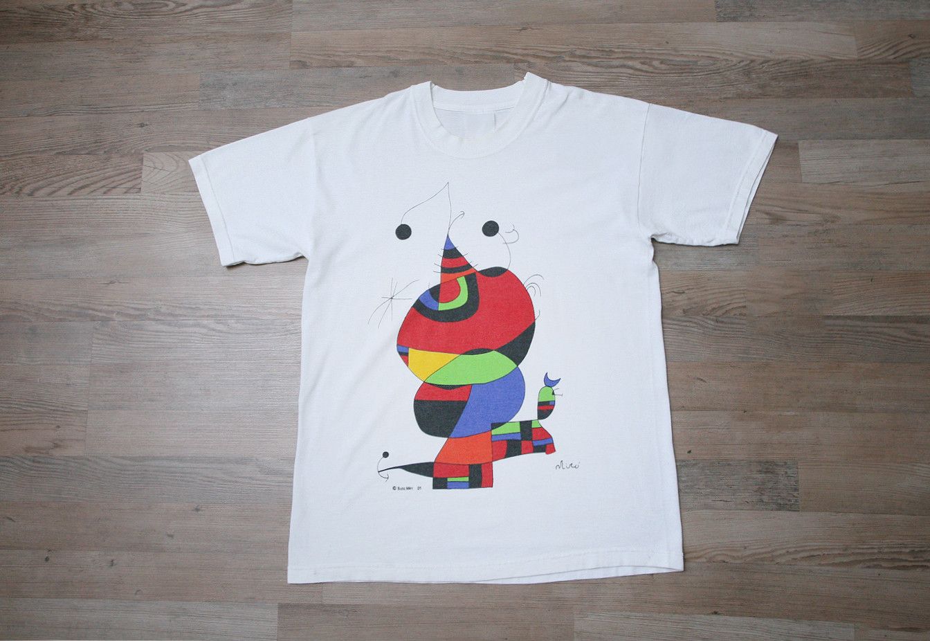 Vintage Vintage 00s 01 Jean Miro Abstract Art Print Tee T Shirt Size US M / EU 48-50 / 2 - 2 Thumbnail