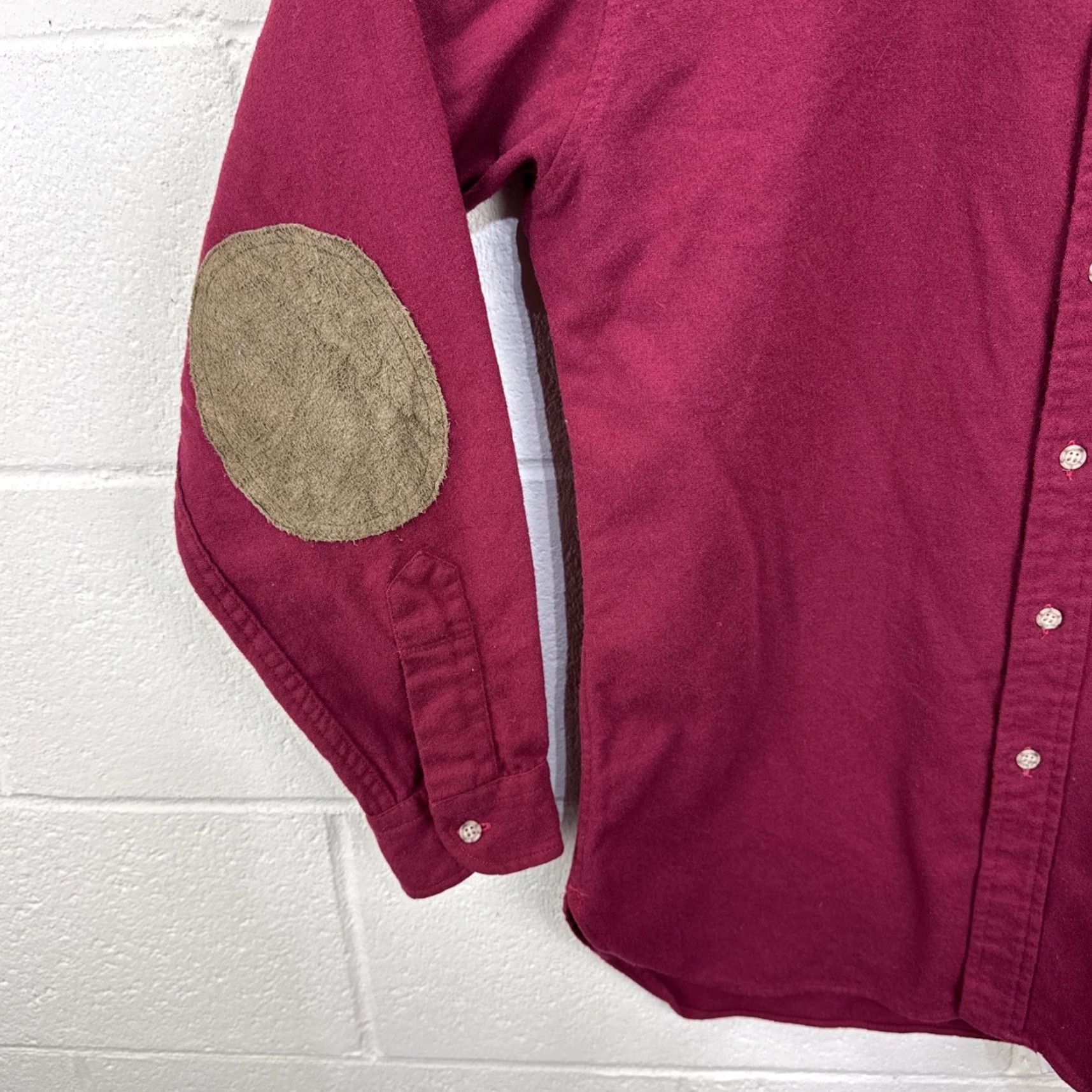 Pendleton VTG Pendleton Flannel Shirt Medium Burgundy Elbow Patches Pure Virgin Wool USA Size US M / EU 48-50 / 2 - 5 Thumbnail