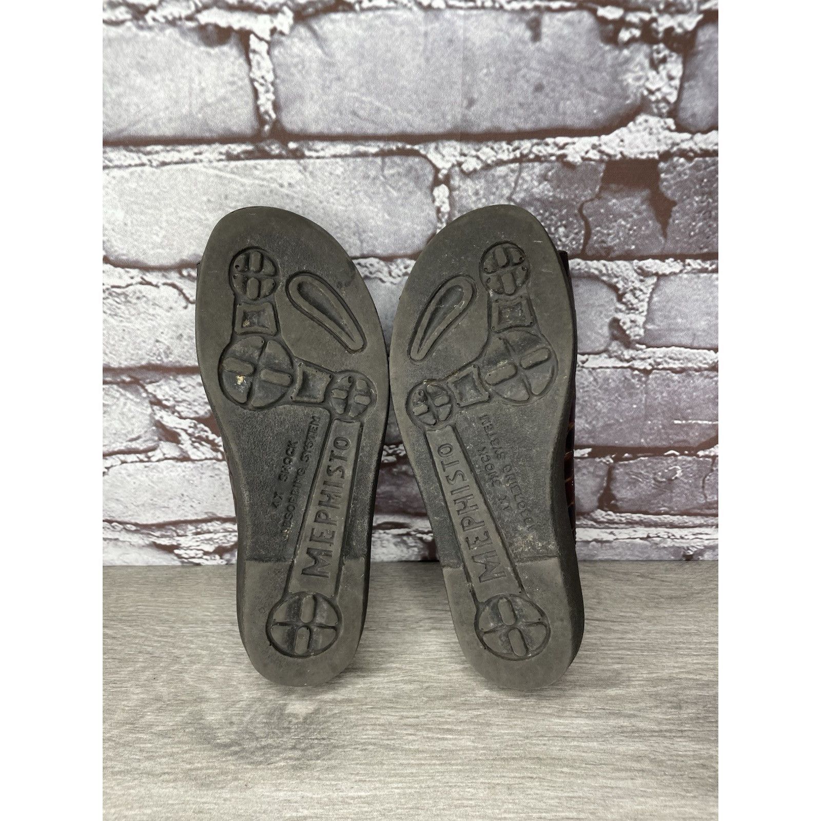 Mephisto Mephisto Brown Leather Croc Embossed Slip On Slides Sandals Size US 5 / IT 35 - 6 Thumbnail