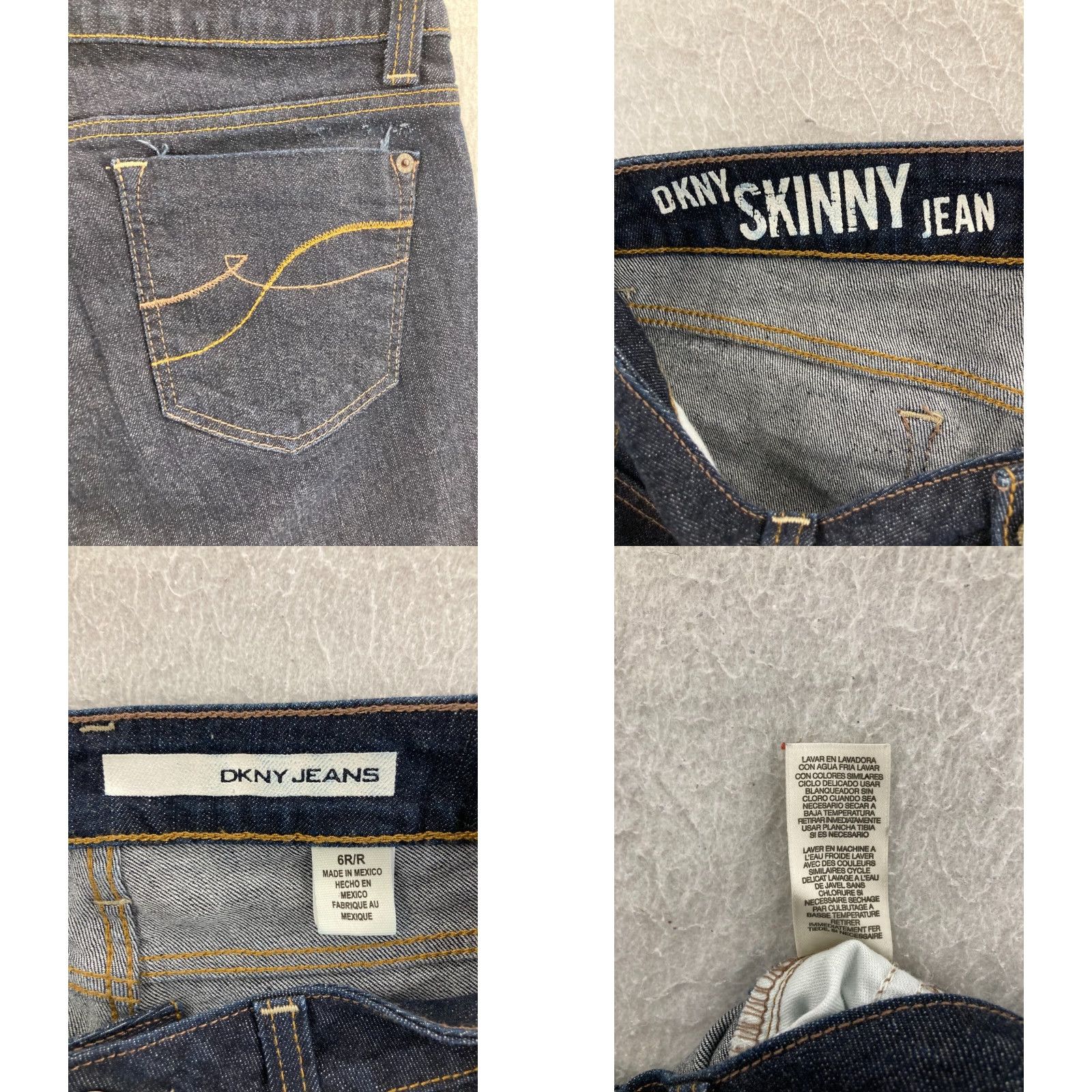 DKNY DKNY Jeans Womens 6R Soho Dark Wash Faux Pockets Denim Regular Straight 29x33 Blue/Dark 90s Bohemian Mens Girls Size 28" / US 6 / IT 42 - 8 Thumbnail