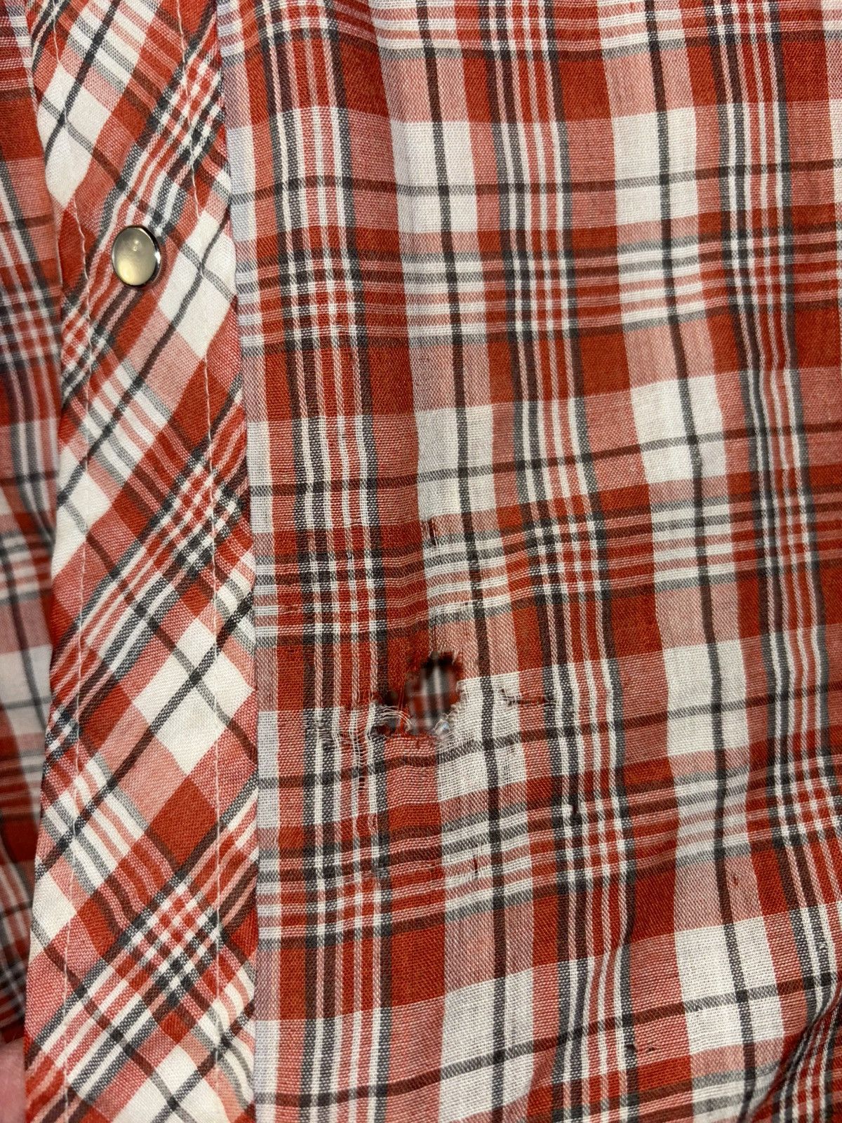 Carhartt × Vintage × Wrangler Vtg Western Plaid Pearl Snap Flannel Long sleeve Shirt Large Size US L / EU 52-54 / 3 - 4 Thumbnail