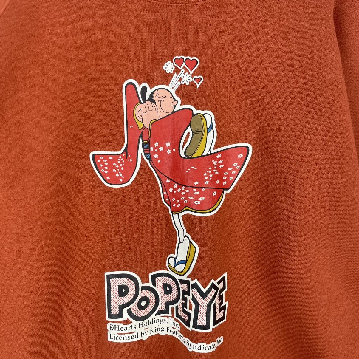 Designer × Vintage vintage Hoodie/sweater popeye sweatshirt - oren Size US M / EU 48-50 / 2 - 9 Thumbnail