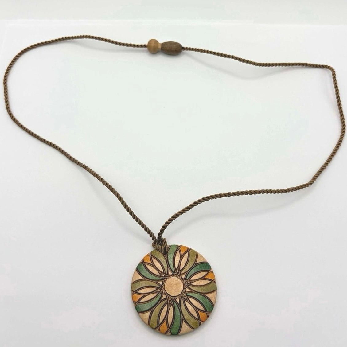 Other Tan & Green Floral Necklace Size ONE SIZE - 4 Thumbnail