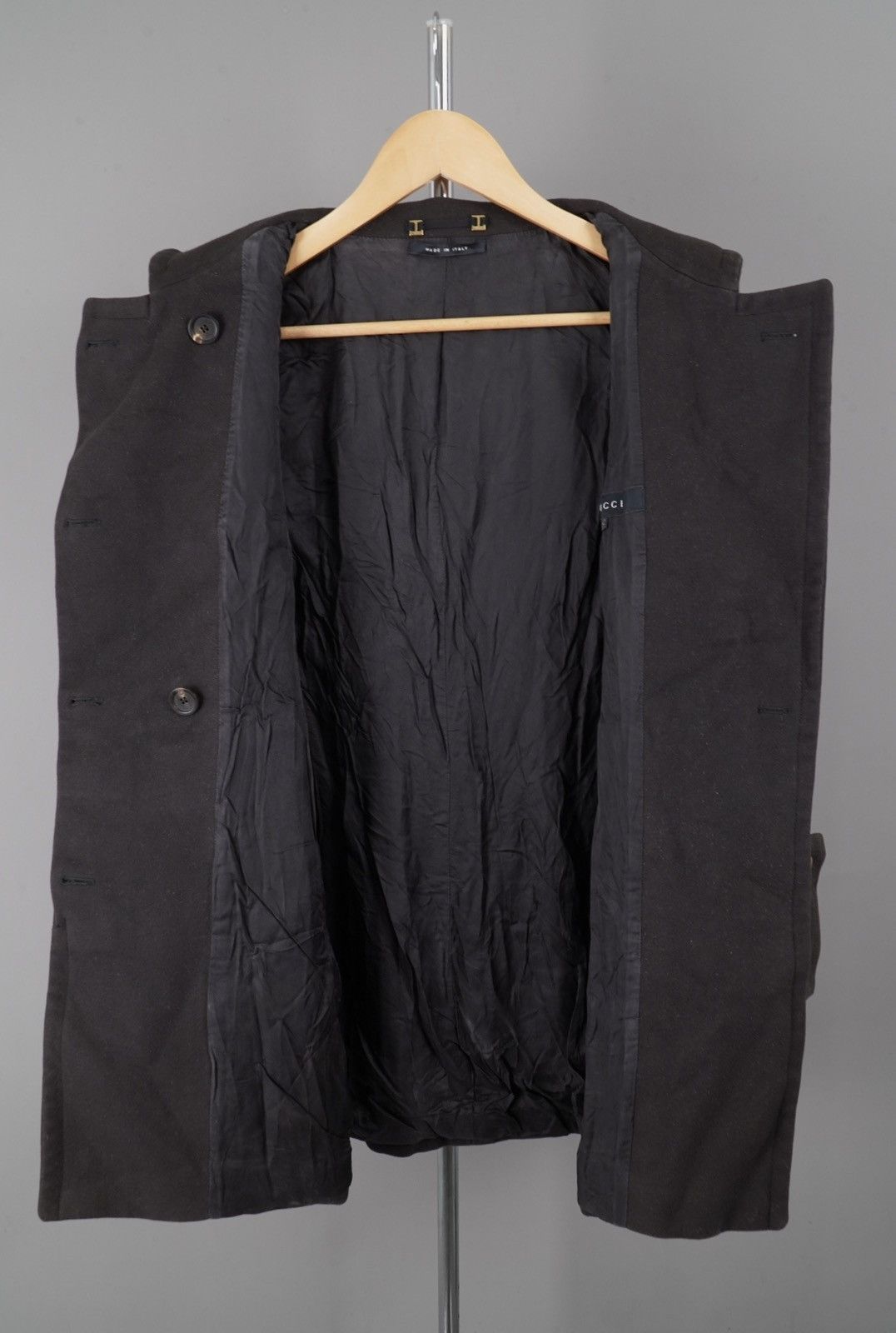Gucci × Tom Ford Gucci - Tom ford - Archive AW03 Stand Collar Wing Wool Coat Size S / US 4 / IT 40 - 10 Thumbnail