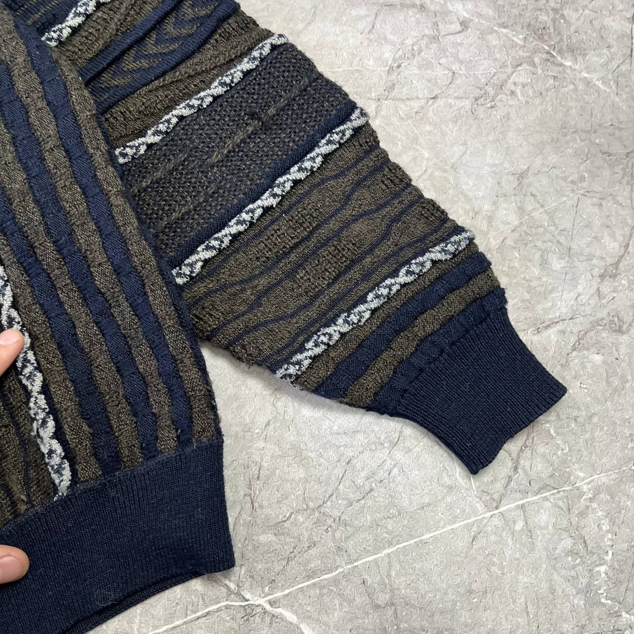 Japanese Brand Wool Knit Sweater 3D Multicolor Coogi Style Mens Size 58 Size US XL / EU 56 / 4 - 10 Thumbnail