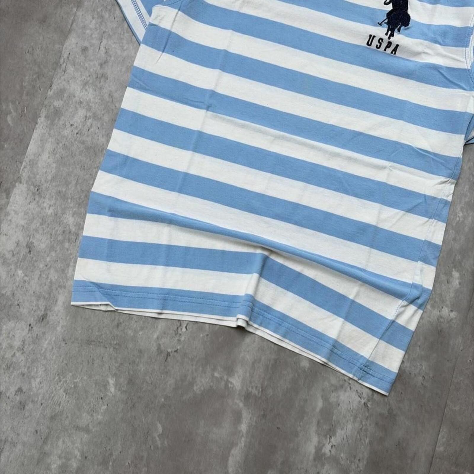 U.S. Polo Assn. Y2K U.S. Polo Assn Grunge Big Pony Striped Skater T-Shirt Size M / US 6-8 / IT 42-44 - 4 Thumbnail