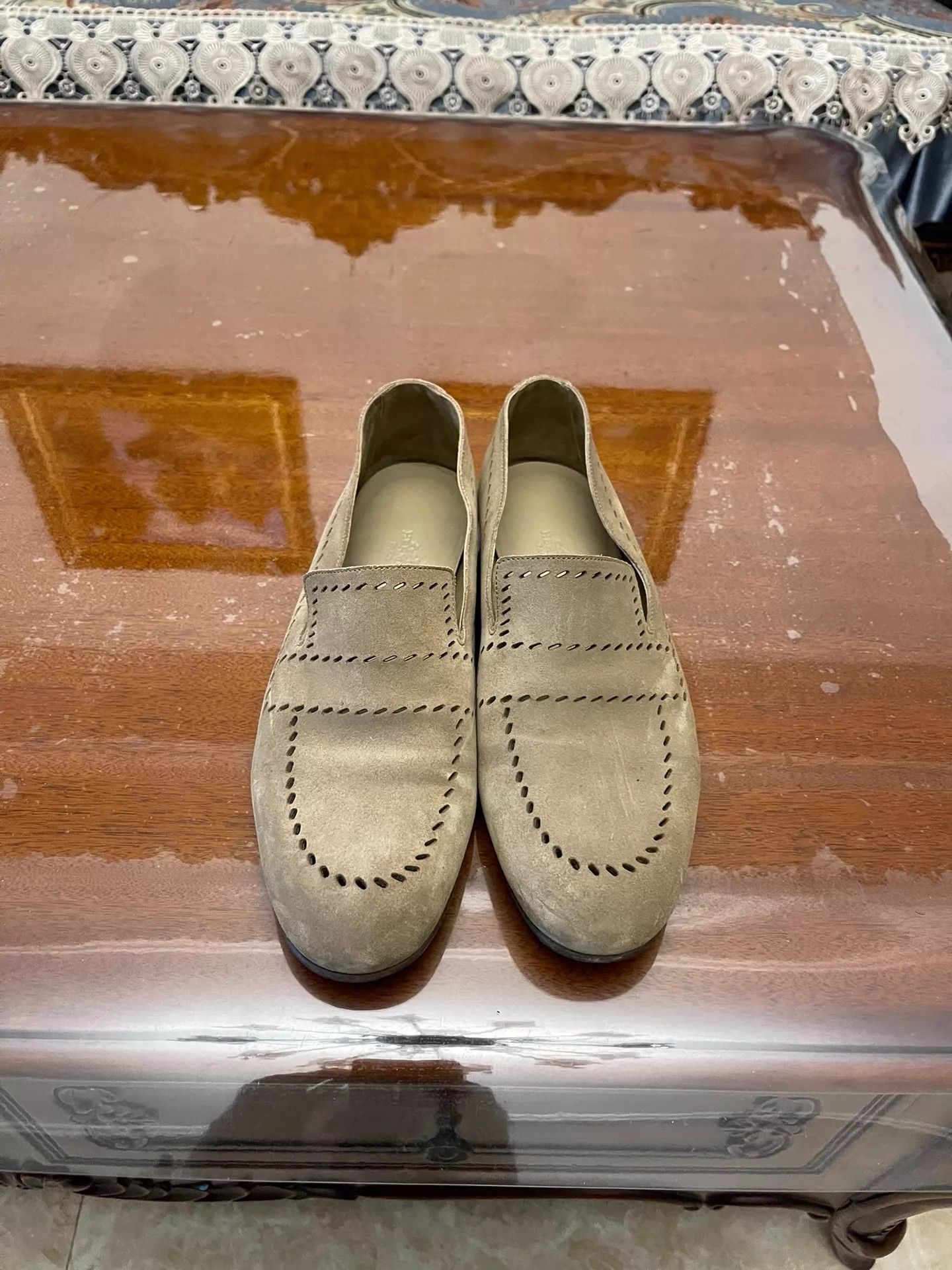 Hermes Men's Hermès Classic Premium Suede Perforated Shoes 41.5 Size US 8 / EU 41 - 2 Thumbnail