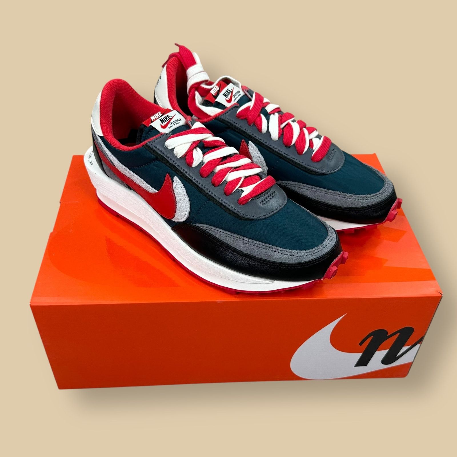 Nike LD Waffle Sacai Undercover Midnight Spruce Red NWT 10