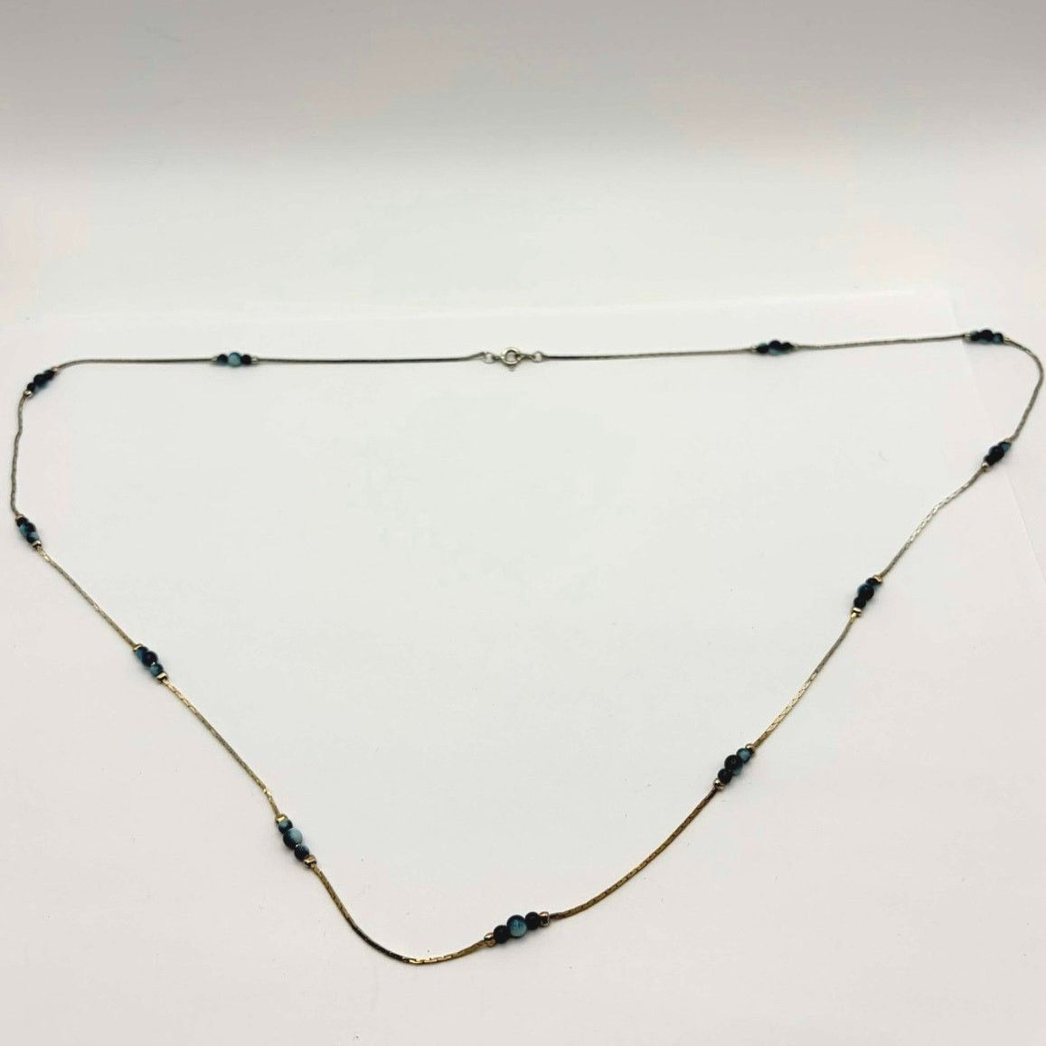 Other 90s Gold & Blue Bead Necklace Size ONE SIZE - 2 Thumbnail