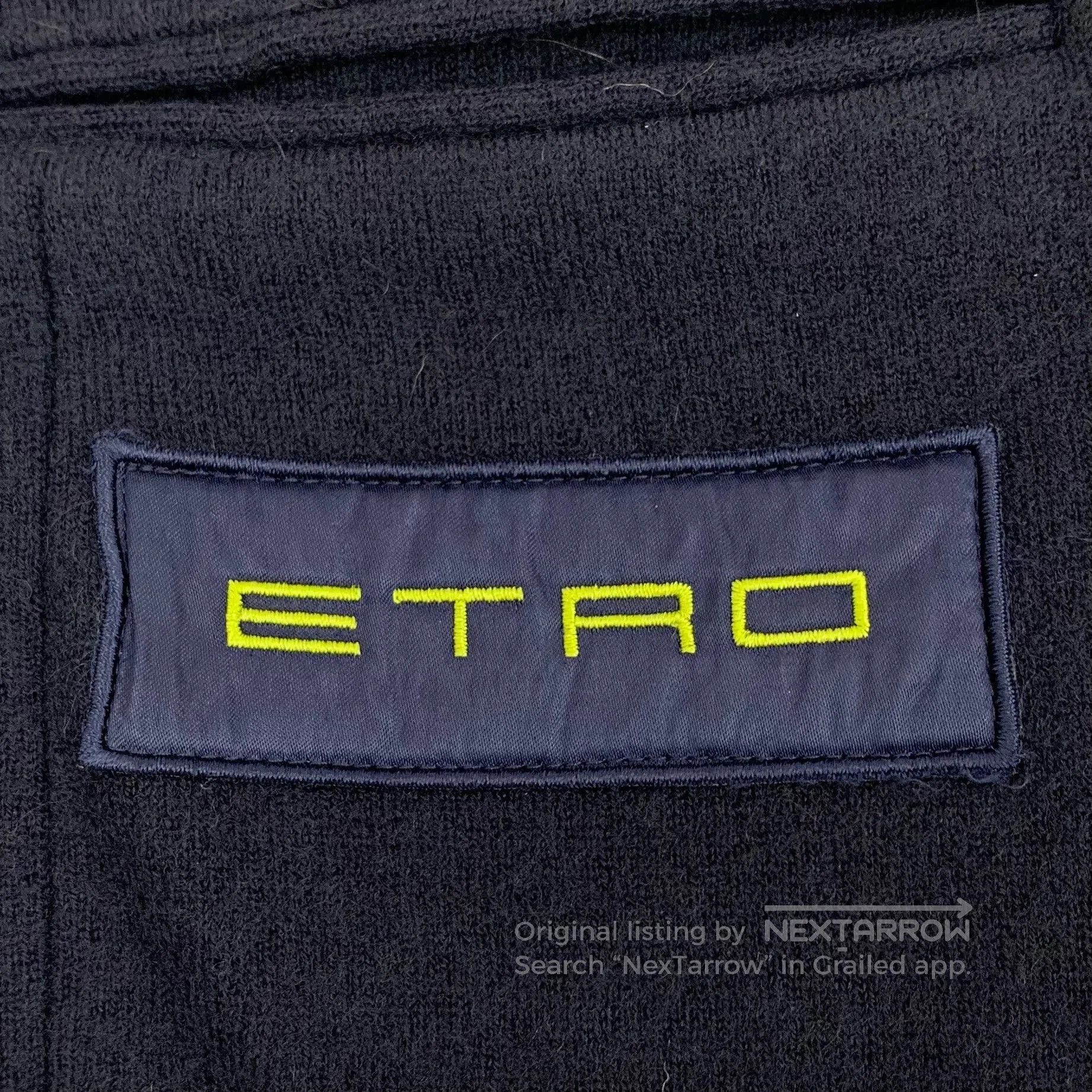 Etro ETRO Dark blue cotton fur collar double-breasted long slee Size US L / EU 52-54 / 3 - 5 Thumbnail