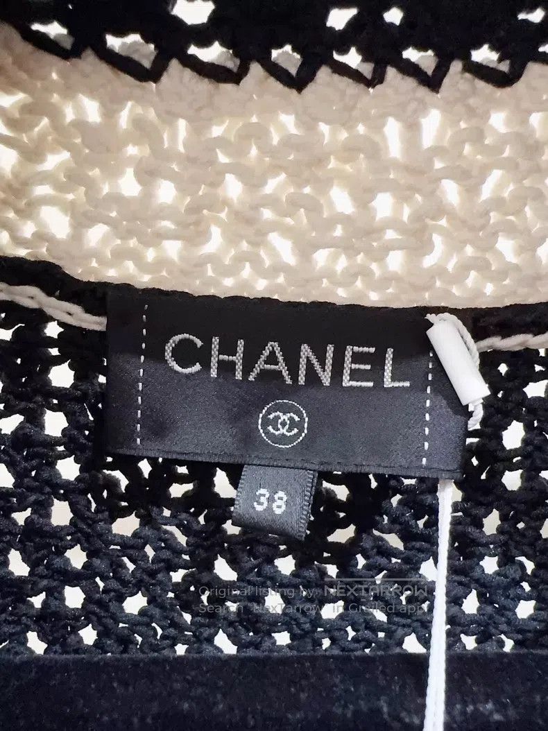 Chanel Chanel 22C black and white thick line knitted cardigan coa Size XS / US 0-2 / IT 36-38 - 2 Thumbnail