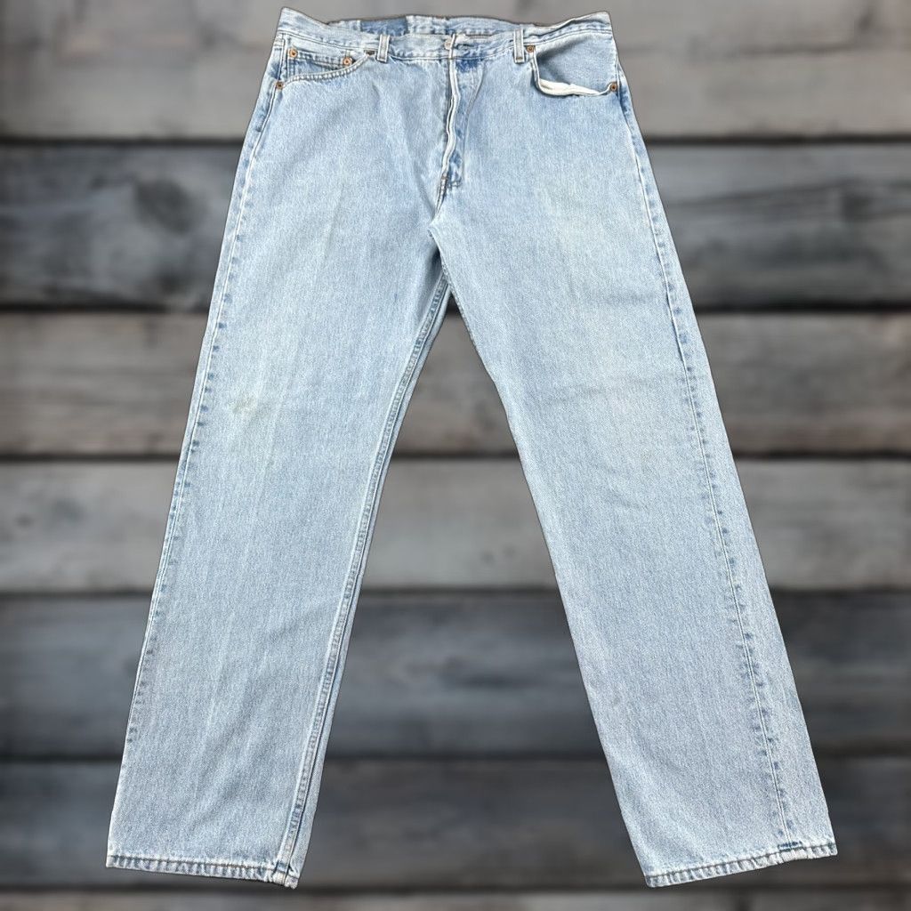 Levi's VINTAGE Levi's 501 Jeans Men 38x34 Light Wash Blue Straight Regular distress USA 90s Levi's 500 Series Mens Jeans 38x34 Size US 38 / EU 54 - 1 Thumbnail