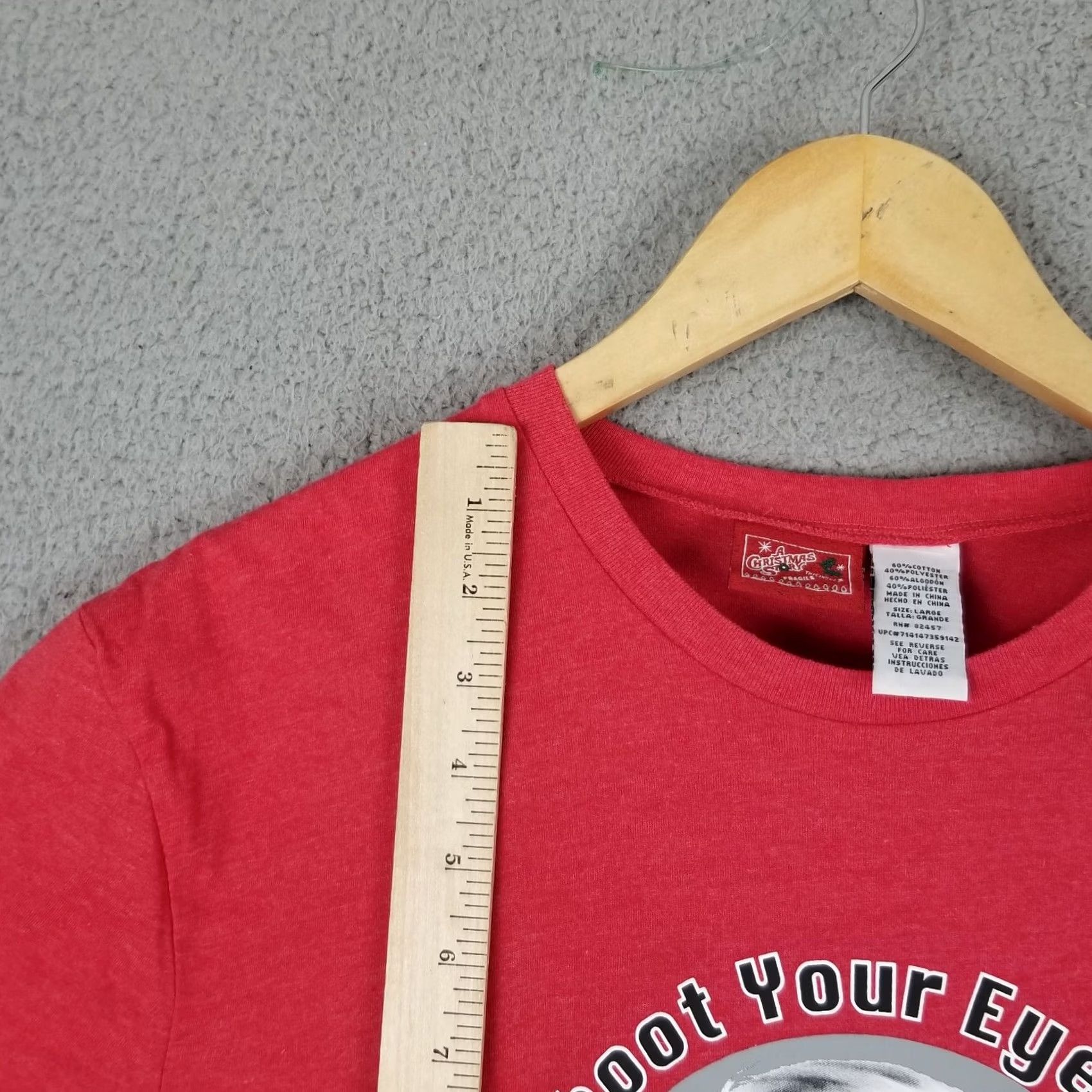Vintage A Christmas Story Shirt Women L Red Shoot Your Eye Out Movie Shirt Size L / US 10 / IT 46 - 4 Thumbnail