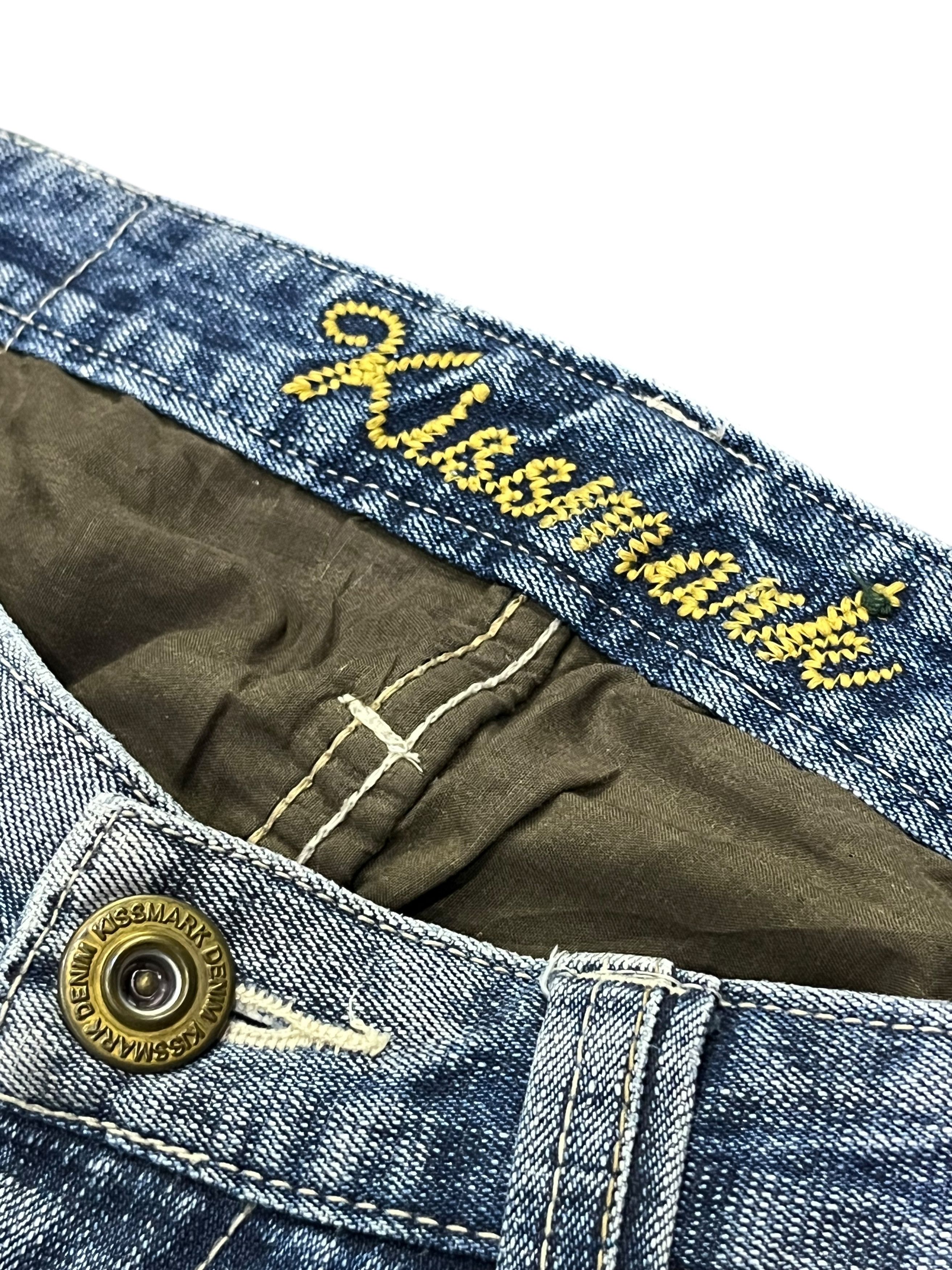 KISS 💋KISSMARK JAPAN Sick Design Half Double Waist Denim Jeans Size US 31 - 8 Thumbnail