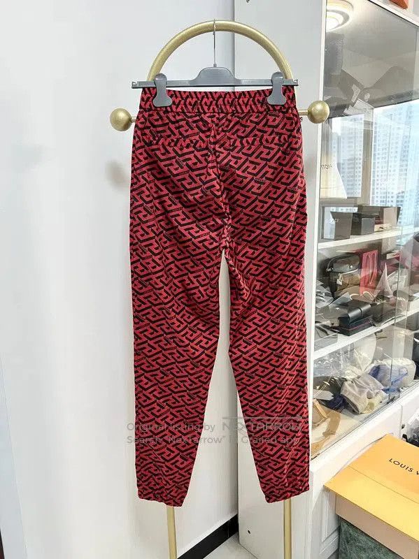 Versace Versace Summer Red Polyester Casual Pants . Size US 26 / EU 42 - 4 Thumbnail