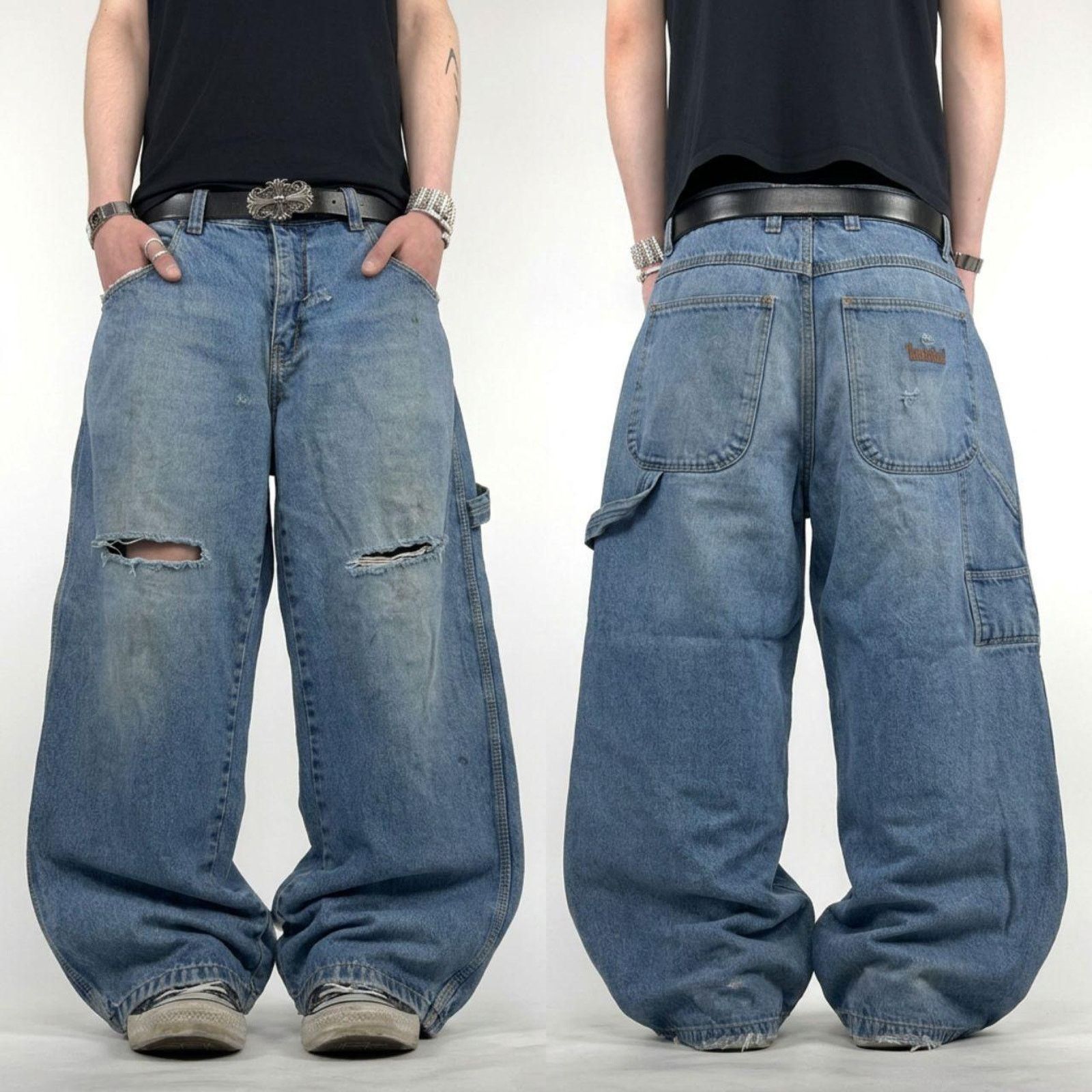 JNCO × Timberland × Vintage Vintage y2k embroidered timberland archive baggy skater jean Size US 36 / EU 52 - 1 Thumbnail