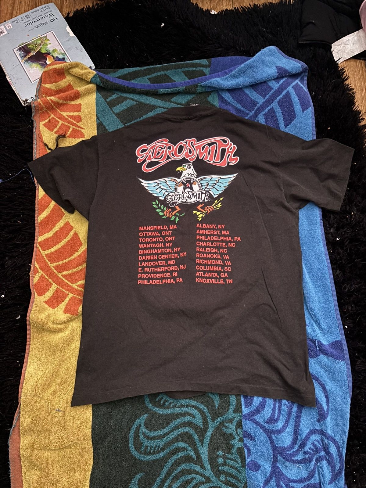Vintage 1993 Aerosmith Aero Force One Tour Shirt Size US XL / EU 56 / 4 - 5 Thumbnail