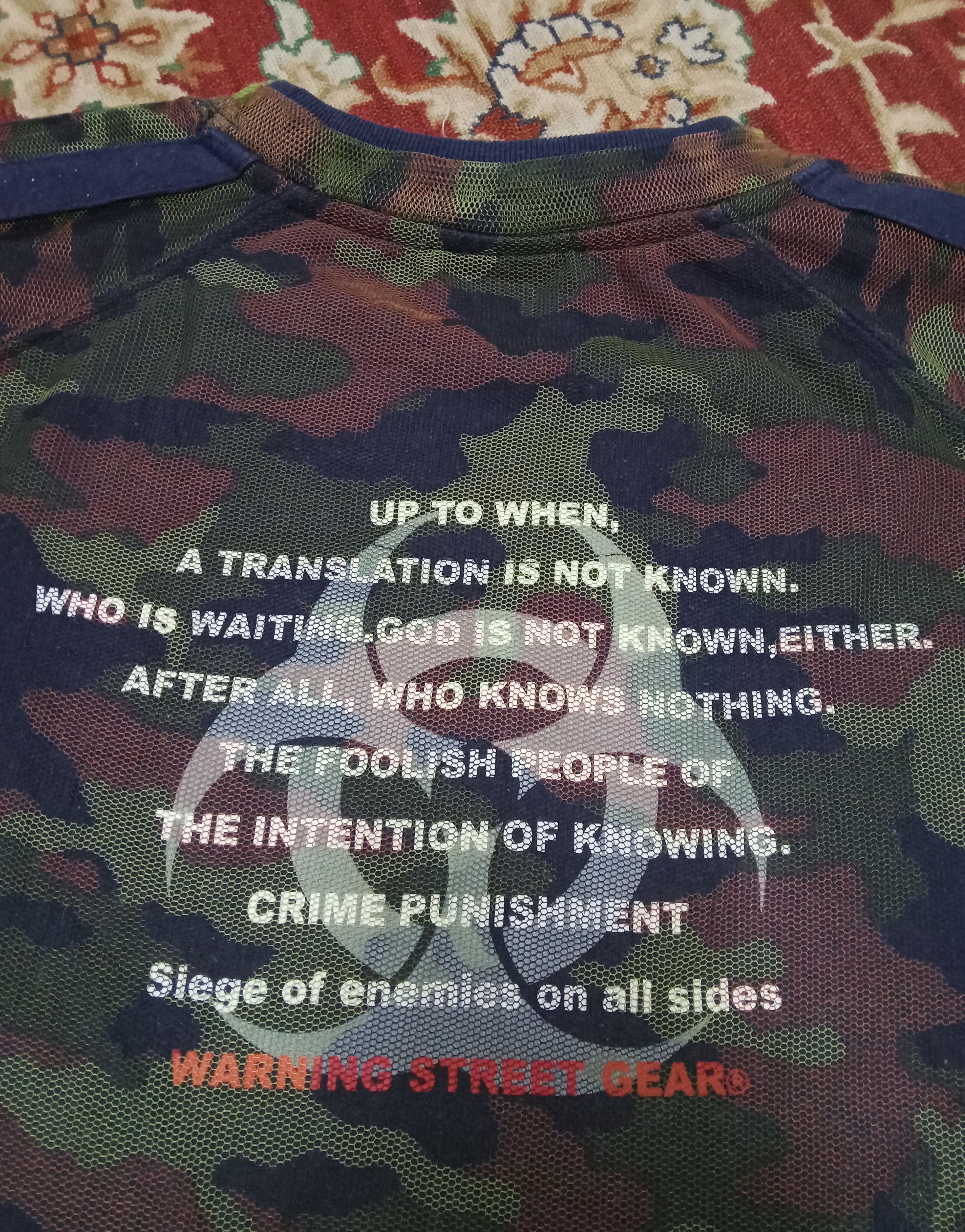 Other Warning Street Gear , Double Layer Long Sleeve Rare T Shirt Size US L / EU 52-54 / 3 - 9 Thumbnail
