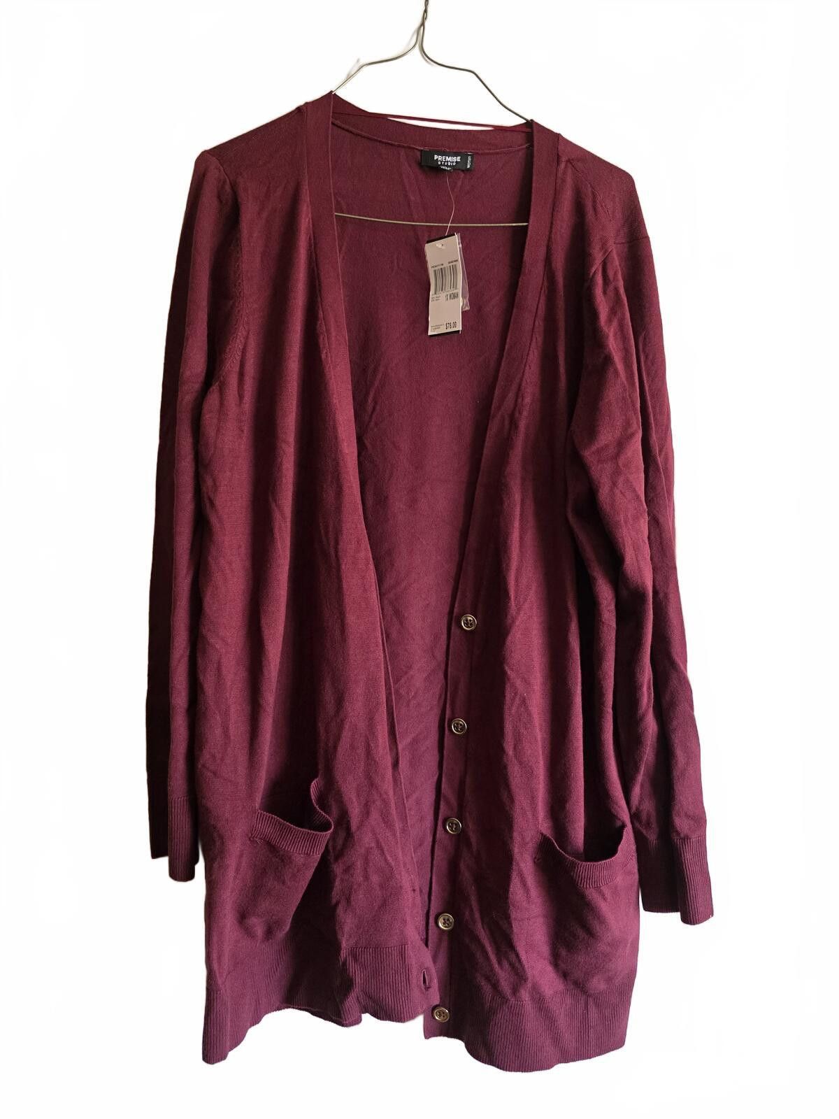 Other Premise Studio Brandywine Open Front Cardigan Sweater 1X NWT Size XL / US 12-14 / IT 48-50 - 2 Thumbnail