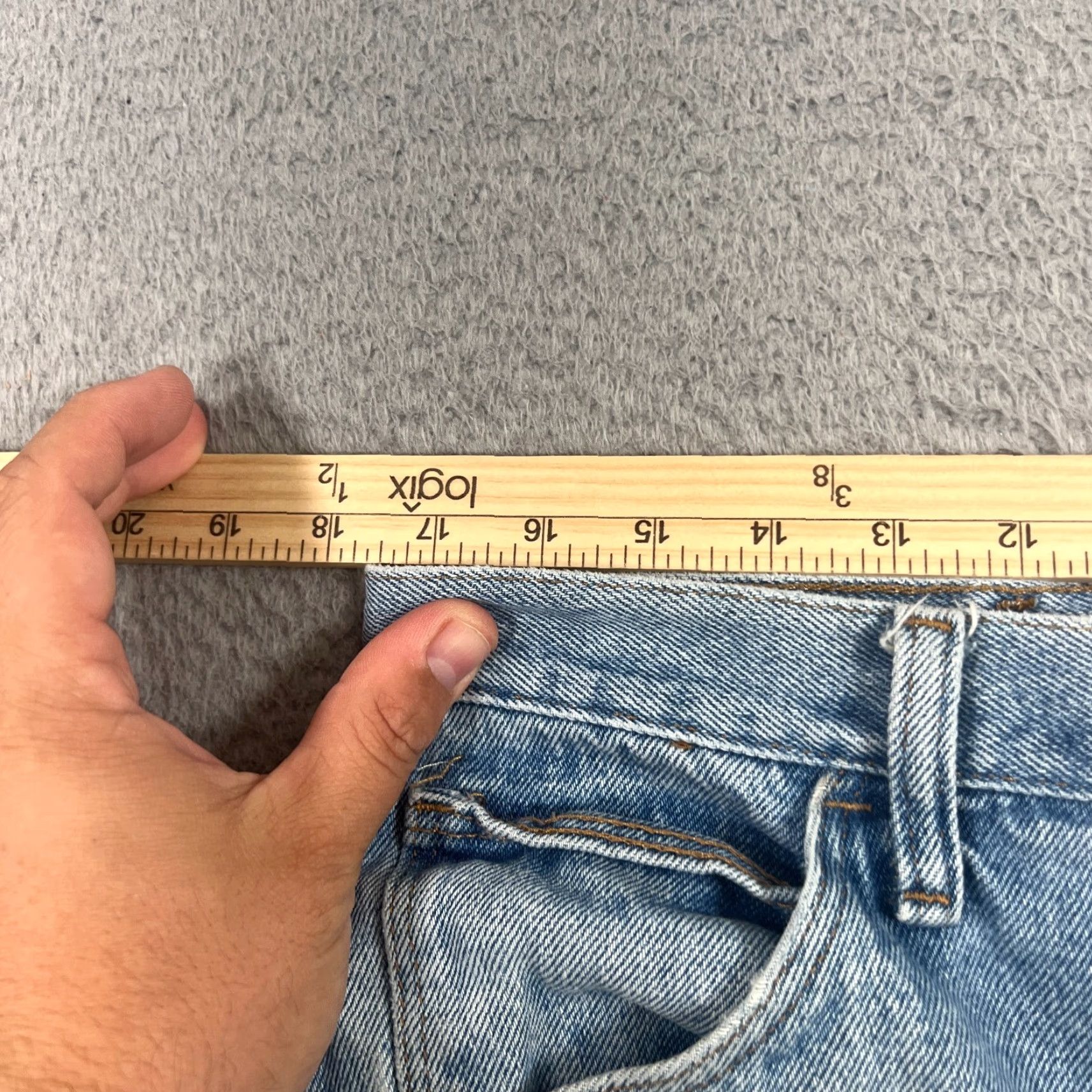 Denime VINTAGE Rustlers Men Shorts Bermuda 35 Blue Denim 9" Casual Travel Spring Summer Size US 35 - 4 Thumbnail