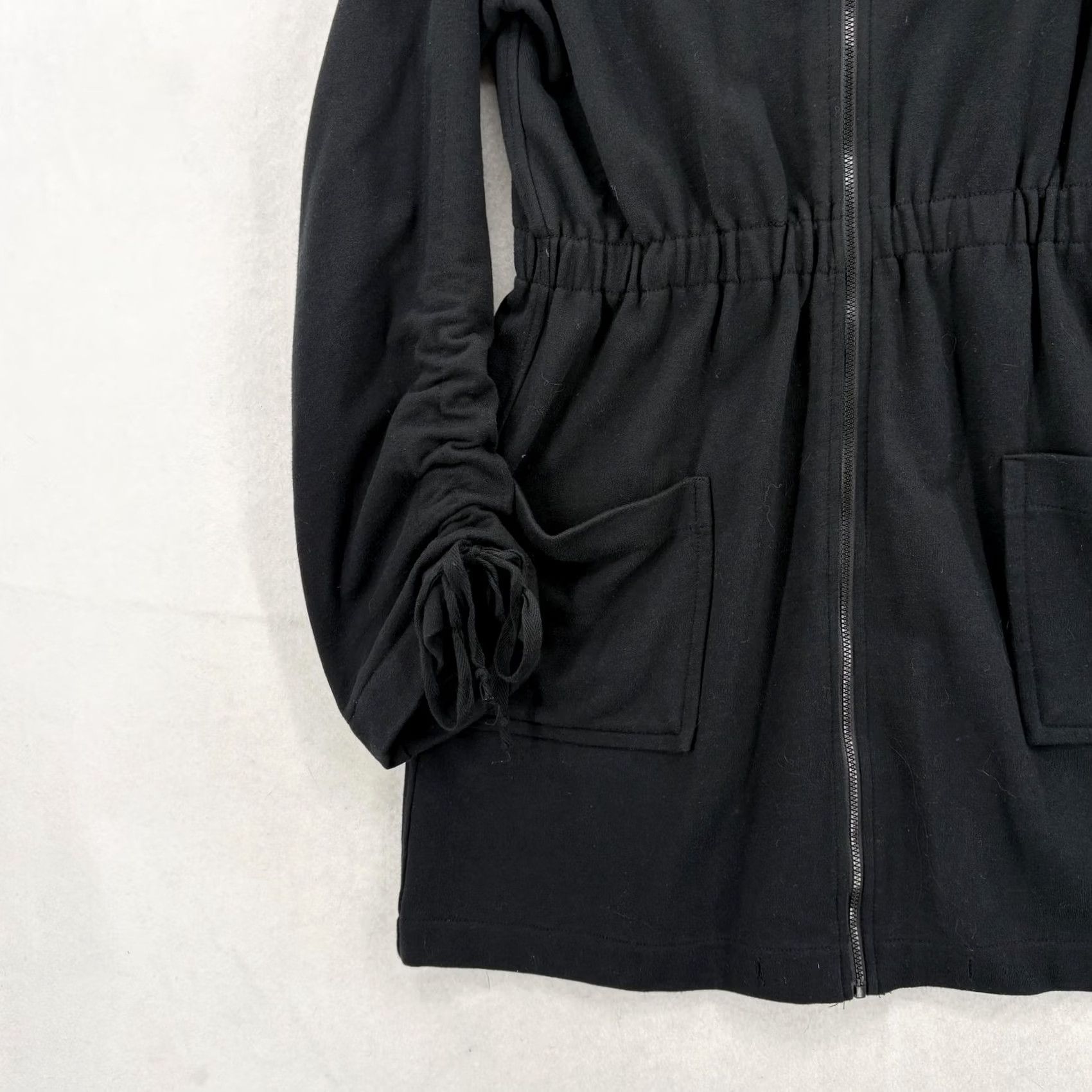 Norma Kamali Norma Kamali Coat Womens Medium Black French Terry Zip Elastic Waist Pockets Size M / US 6-8 / IT 42-44 - 3 Thumbnail