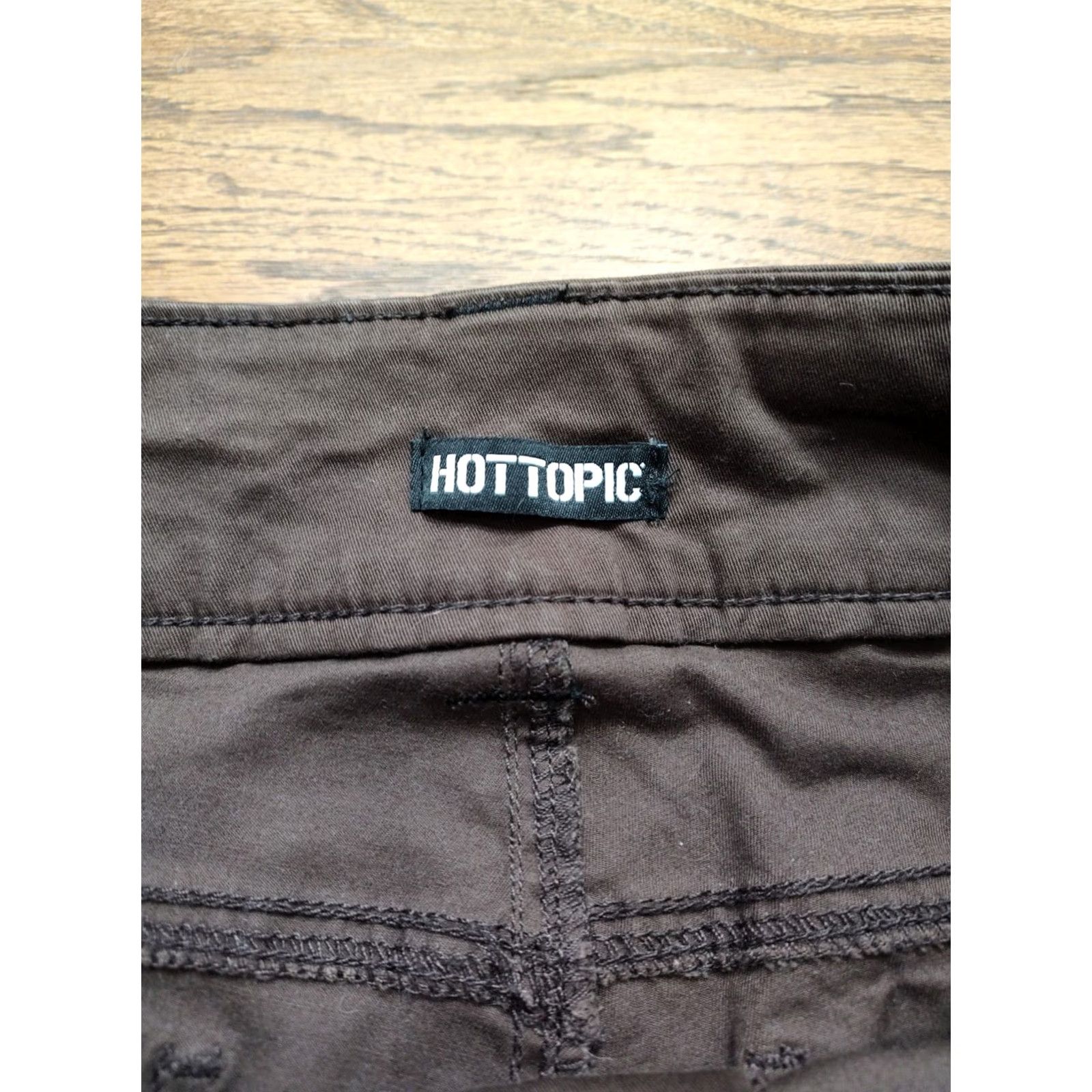 Hot Topic Hot Topic Pants Brown Black Grommet Strap Flared Womens 11 X 29 Inseam Gothic Punk Grunge Chino Jeans Pocketed Womenspants Size 32" / US 10 / IT 46 - 4 Thumbnail