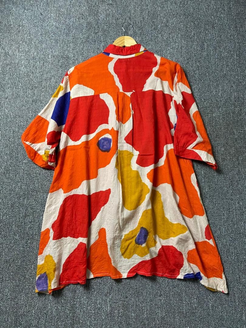 Japanese Brand TRUBE Artistic Pattern Button Up Shirt (186) Size M / US 6-8 / IT 42-44 - 2 Thumbnail