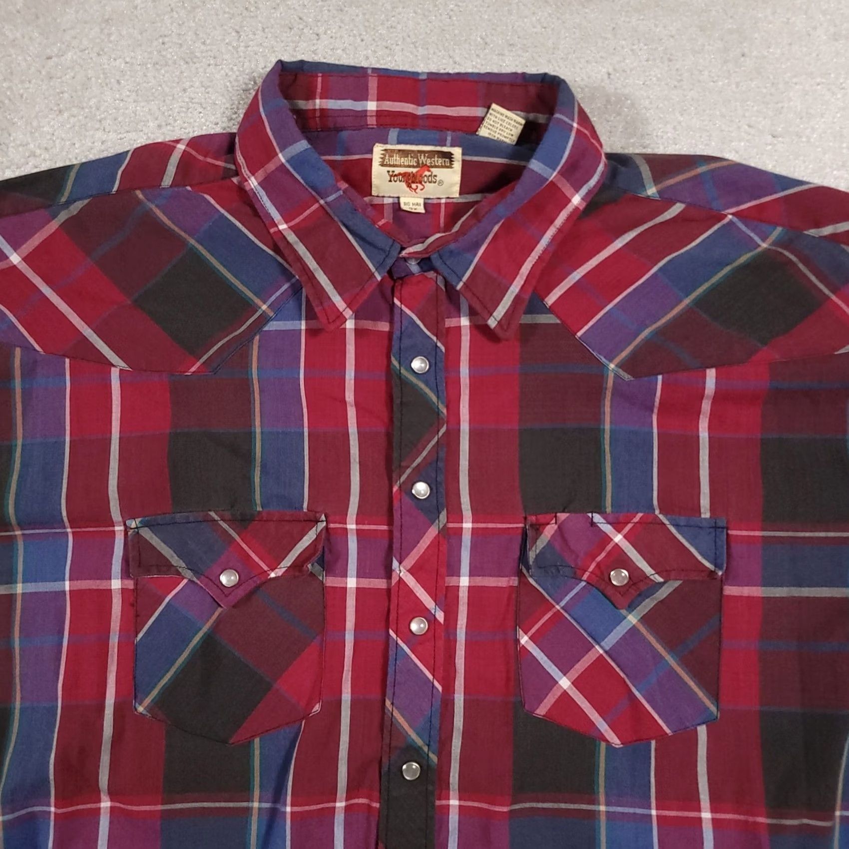 Vintage VINTAGE Western Pearl Snap Shirt Mens 3X Big Cowboy Plaid Youngbloods Rodeo Shirt Size US XXL / EU 58 / 5 - 3 Thumbnail