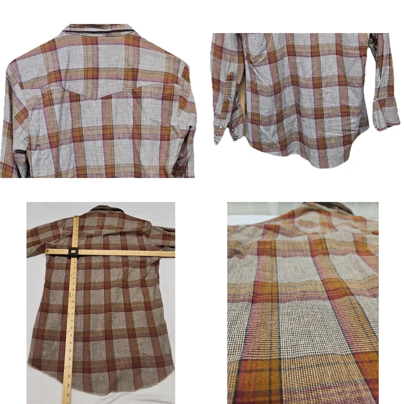 Armani Karman Y2K Western Shirt Men’s Medium Long Sleeve Plaid Snap Front Cotton Multicolor Size US M / EU 48-50 / 2 - 8 Thumbnail