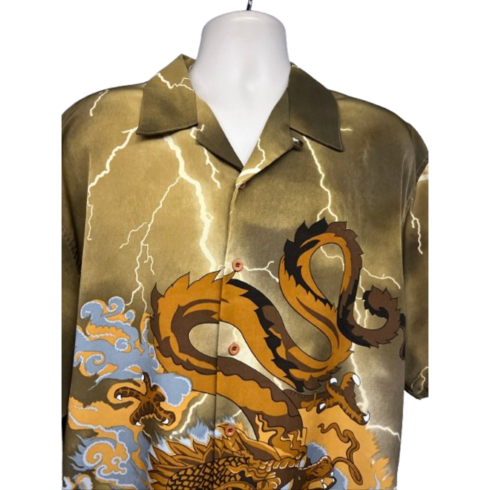 Vintage Vintage Streetwear Graphic Dragon Button Up Shirt Mens XL Size US XL / EU 56 / 4 - 5 Thumbnail