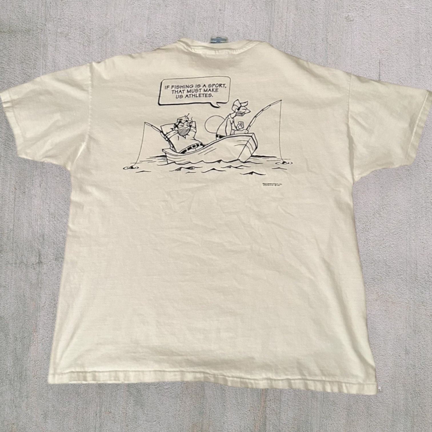 Hanes 1994 Is fishing is a sport that must make us athletes comic Size US XL / EU 56 / 4 - 2 Thumbnail