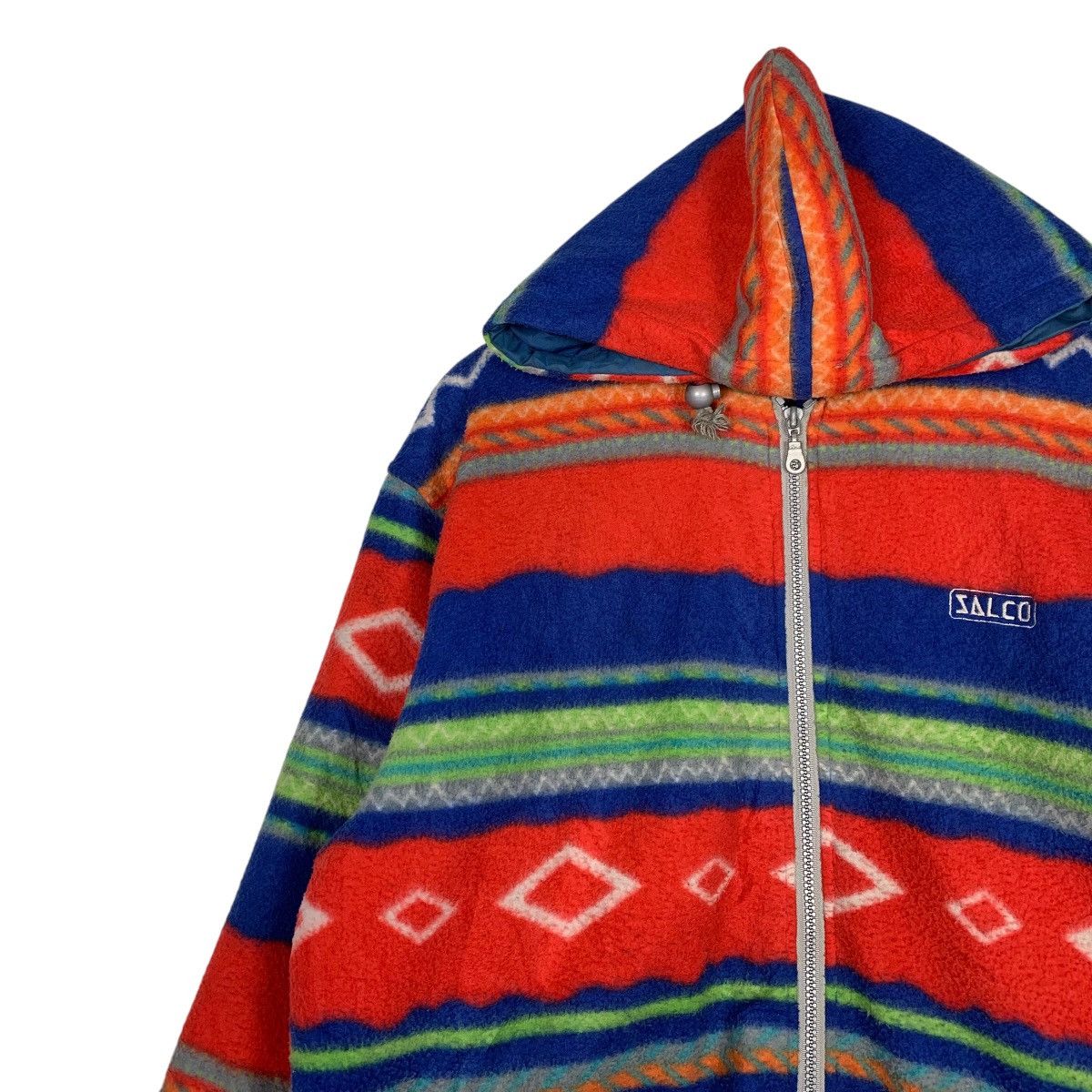 Japanese Brand Japanese Brand Salco Multicolor Aztech Fleece Hoodie Jacket Size US L / EU 52-54 / 3 - 6 Thumbnail