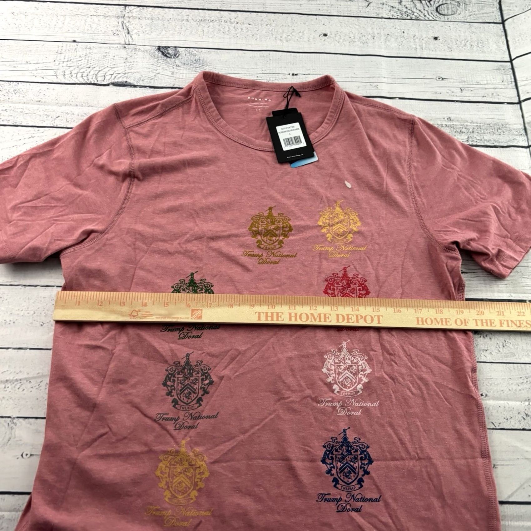 Pinko Dunning Trump Golf National Doral Short Sleeve T Shirt Men L Pink Vintage: No? Size US L / EU 52-54 / 3 - 6 Thumbnail